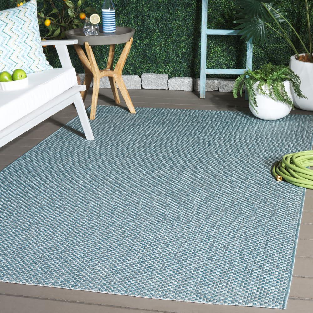 Courtyard CY8521 Power Loomed Indoor/Outdoor Area Rug - Aqua/Grey - 5'3"x7'7" - Safavieh.