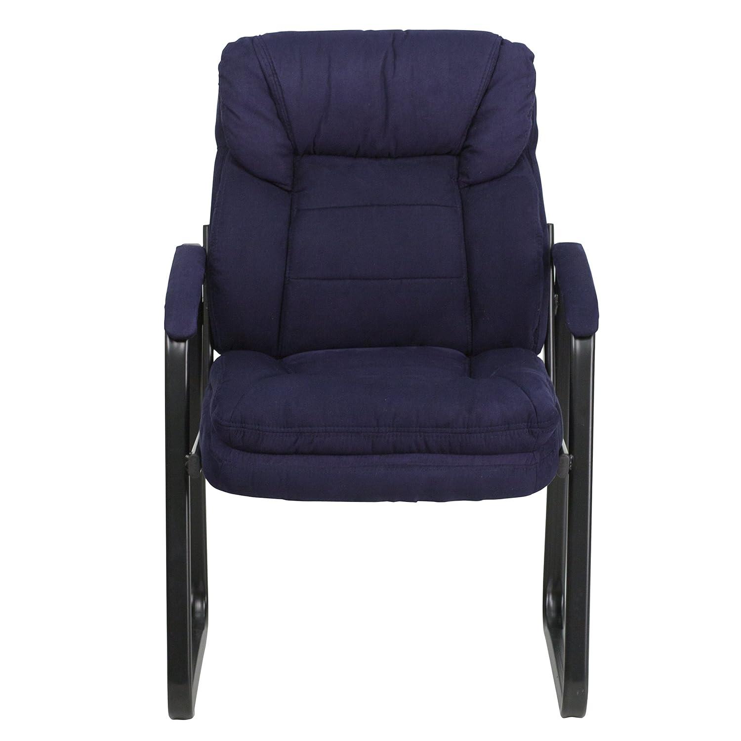 Isla Modern LeatherSoft Executive Side Reception Chair with Sled Base by Flash Furniture