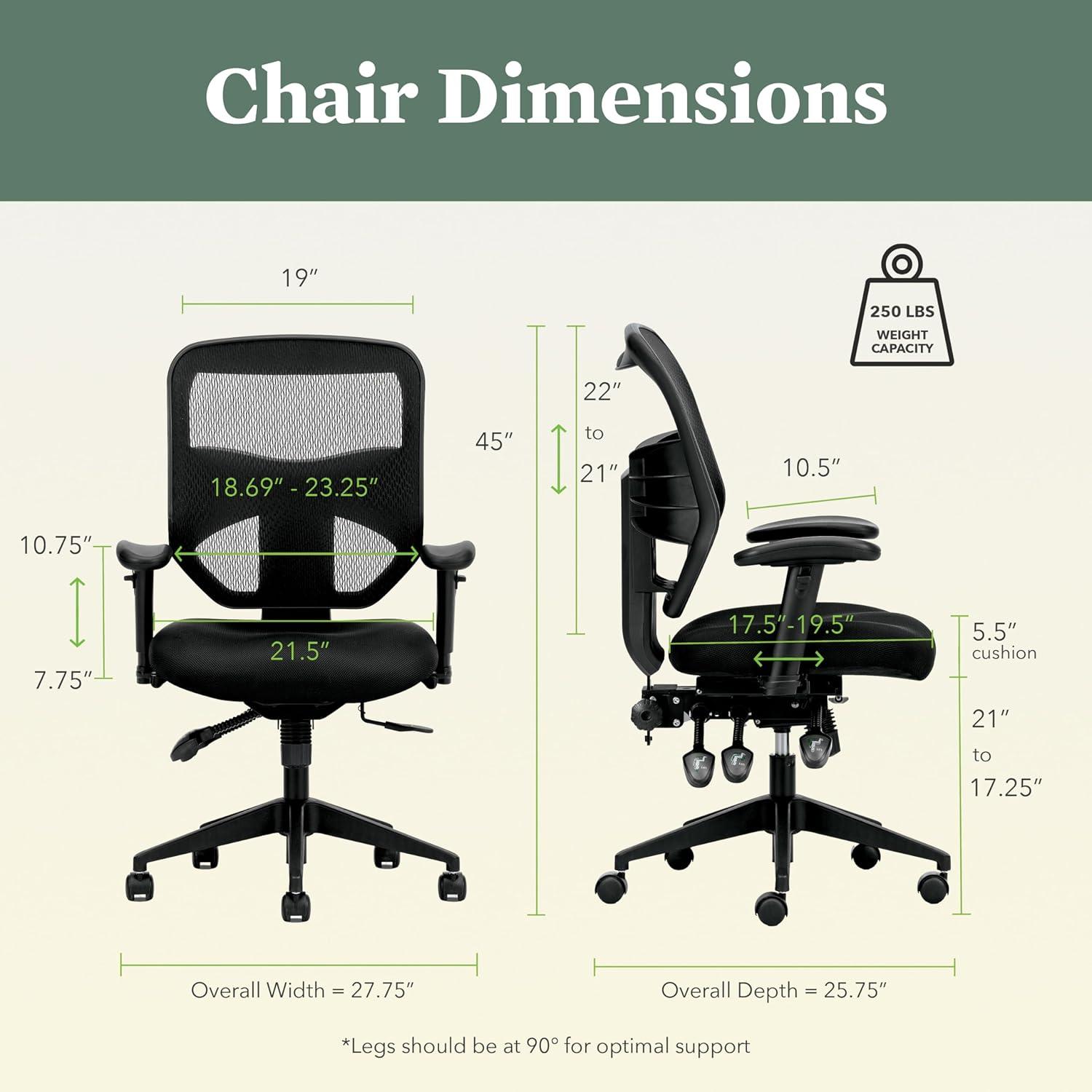 Black Mesh High-Back Adjustable Office Task Chair