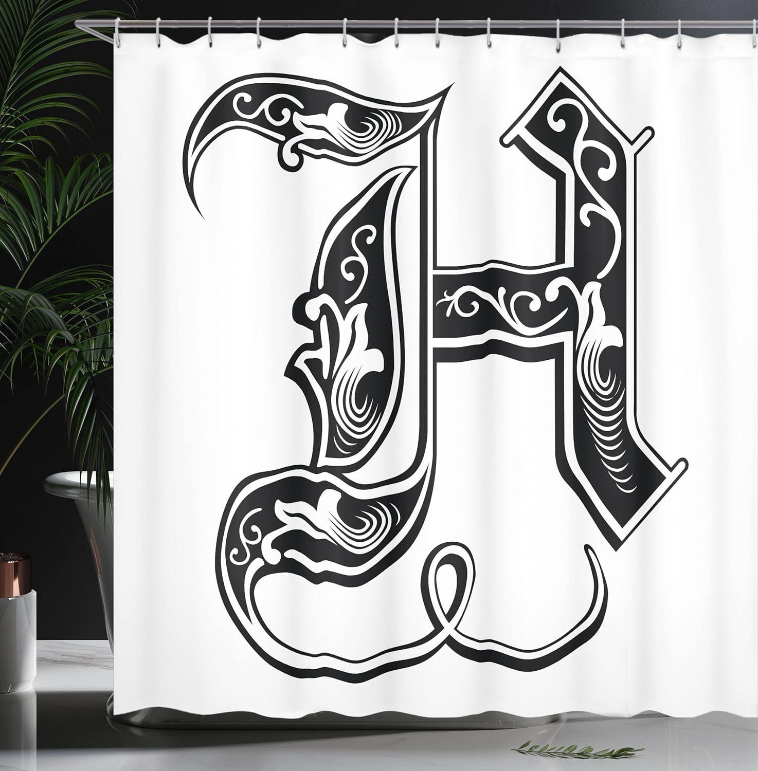 Ambesonne Aqua Shower Curtain, Line Stripes Bold and Thin, 69"Wx75"L, Seafoam White