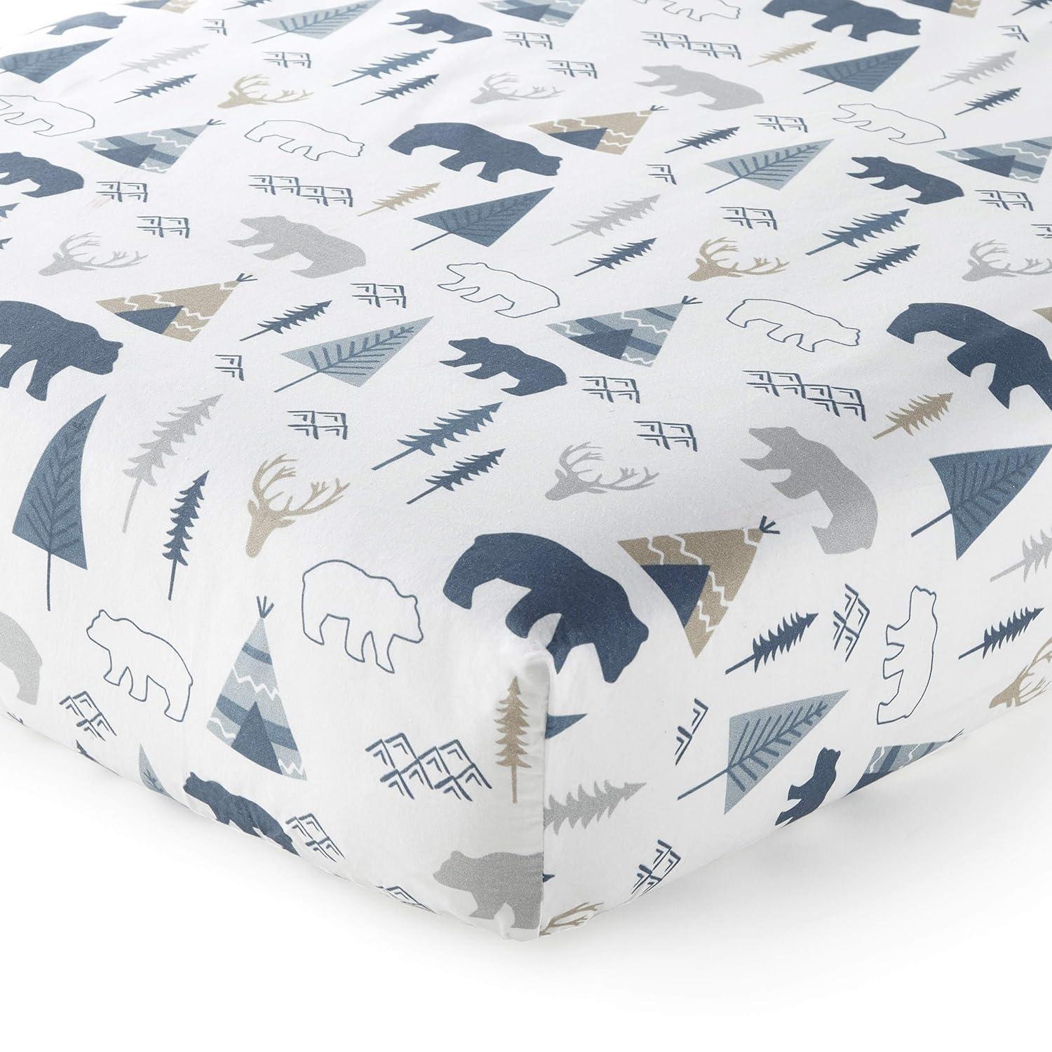 Levtex Baby 4 Piece Nursery Bedding Sets Crib Bed with Quilt Cover and Fitted Sheet and Wall Decal and Dust Ruffle