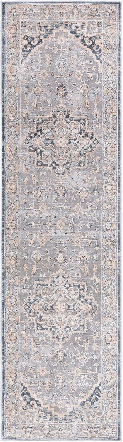 Cosmopolitan 600 CSM684 Power Loomed Indoor Area Rug - Cream/Blue - 9'x12' - Safavieh