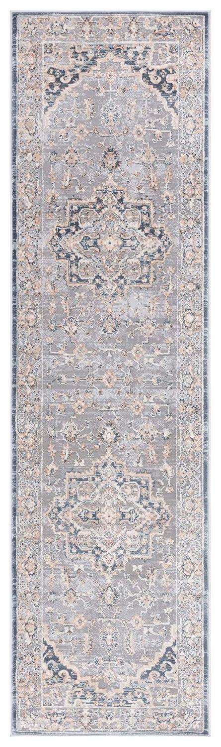 Cosmopolitan 600 CSM684 Power Loomed Indoor Area Rug - Cream/Blue - 9'x12' - Safavieh