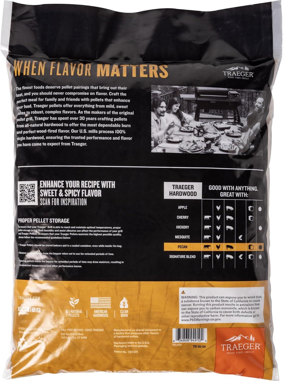 Traeger Pecan Pellets 18lbs Wood