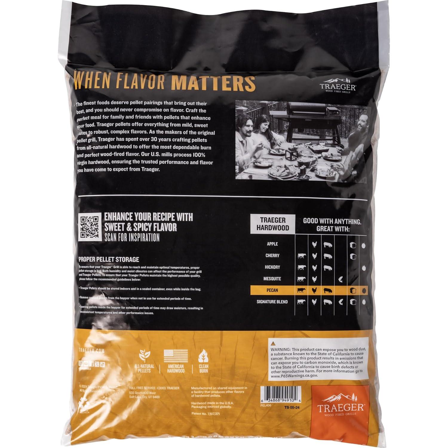 Traeger Pecan Pellets 18lbs Wood