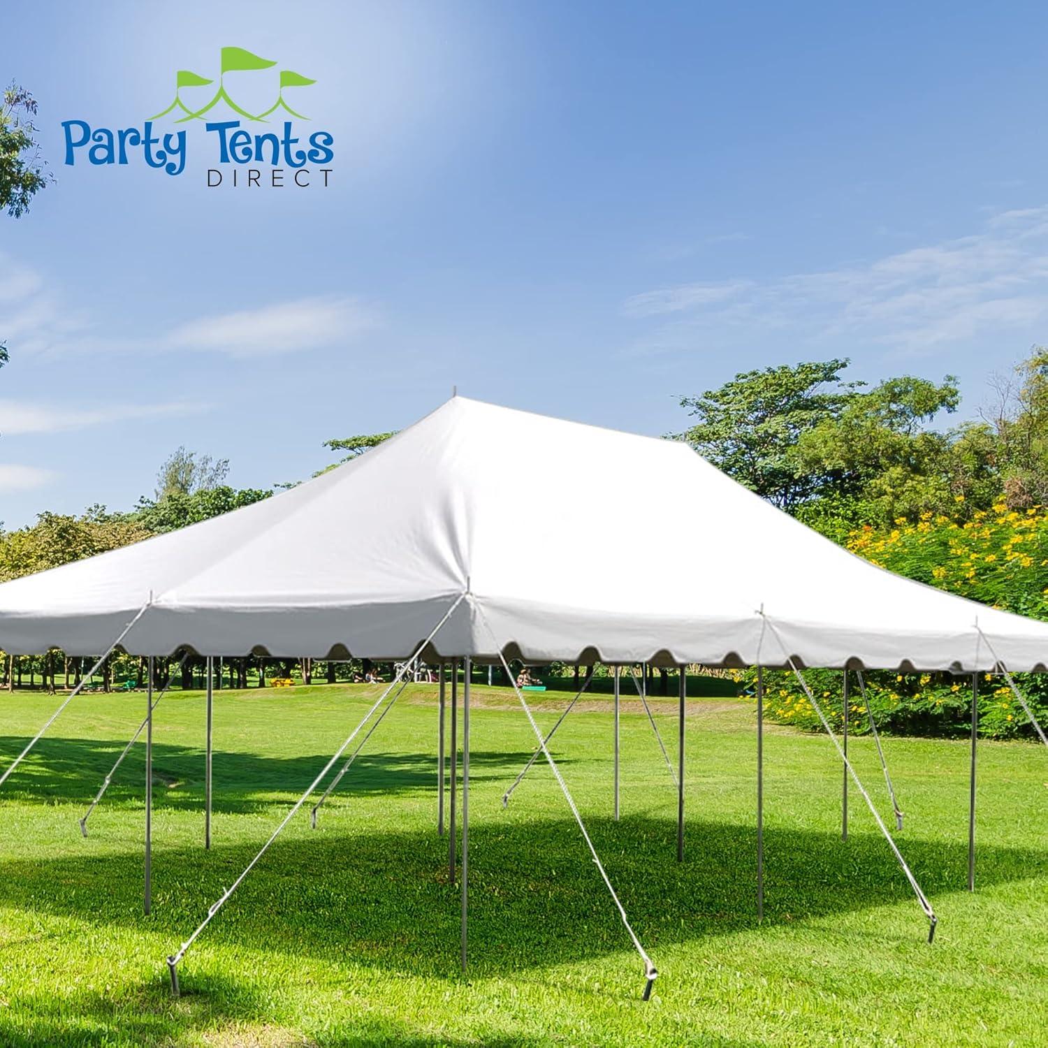 Party Tents Direct 20' x 20' Weekender Pole Party Tent with Sidewalls, Red