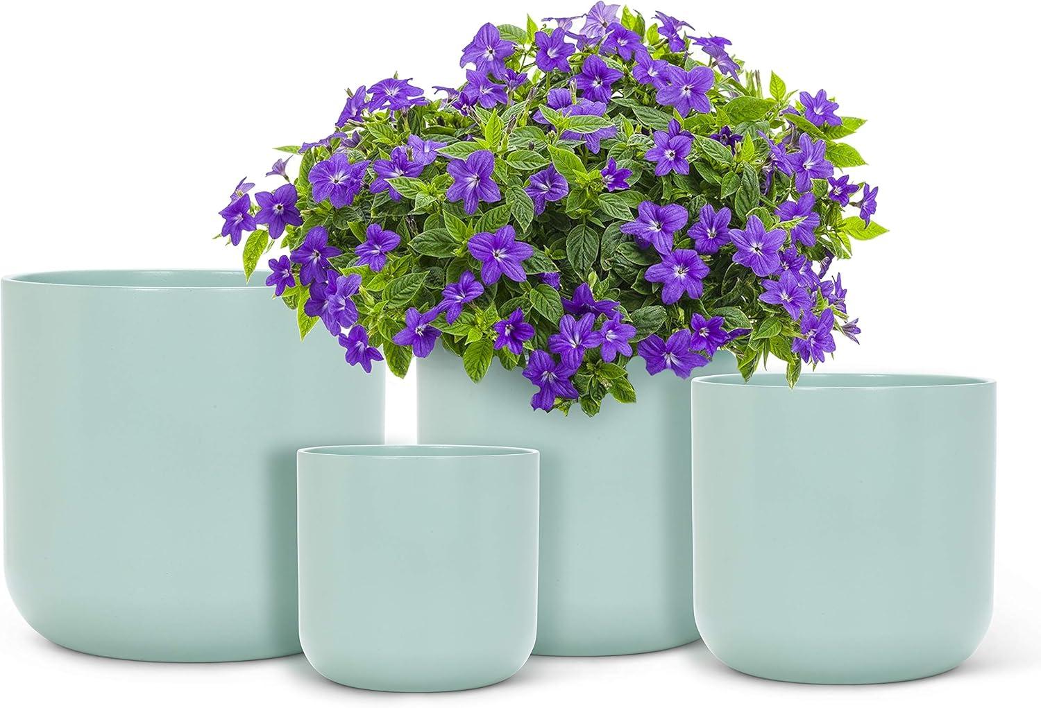 5 in. Stoneware Classic Planter, Mint Green - Medium