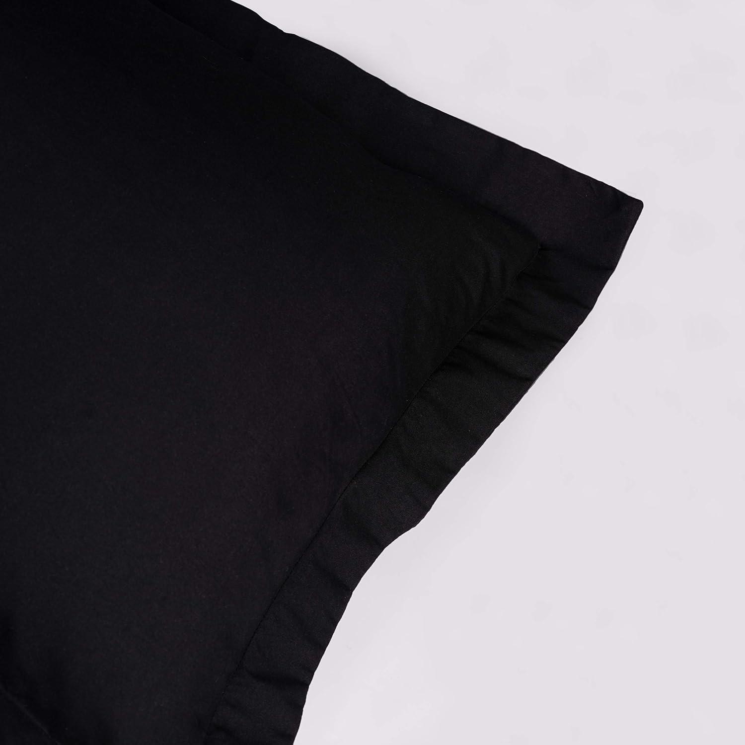 Nestl Pillow Sham Set of 2, Premium 1800 Series Double Brushed Bed Pillow Cases, Black, King 20" X 36"