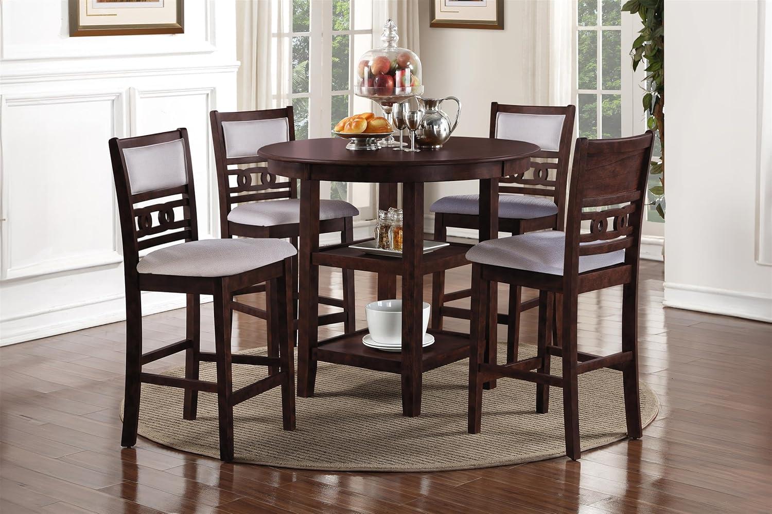 Gia 42.25'' Cherry Wood Round Counter Height Dining Set