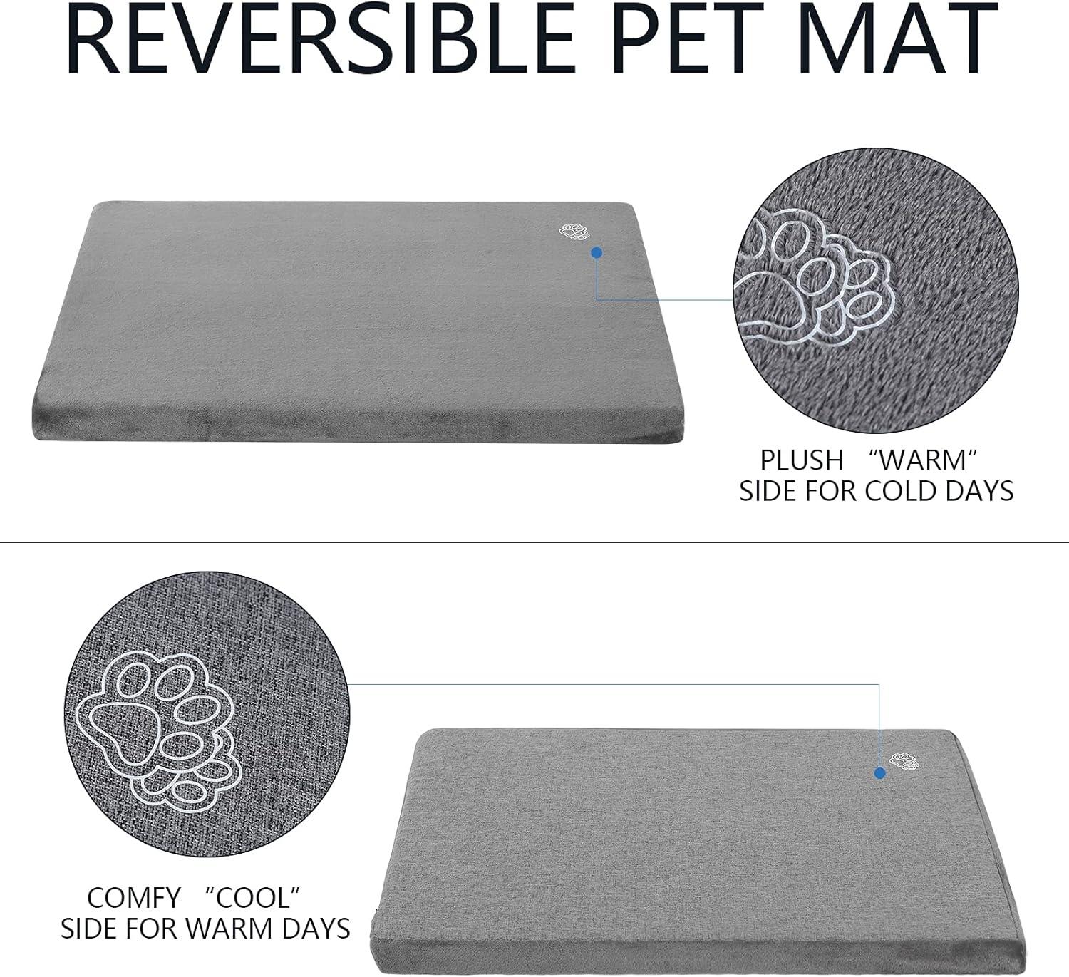 Gray Orthopedic Medium Waterproof Dog Bed Mat