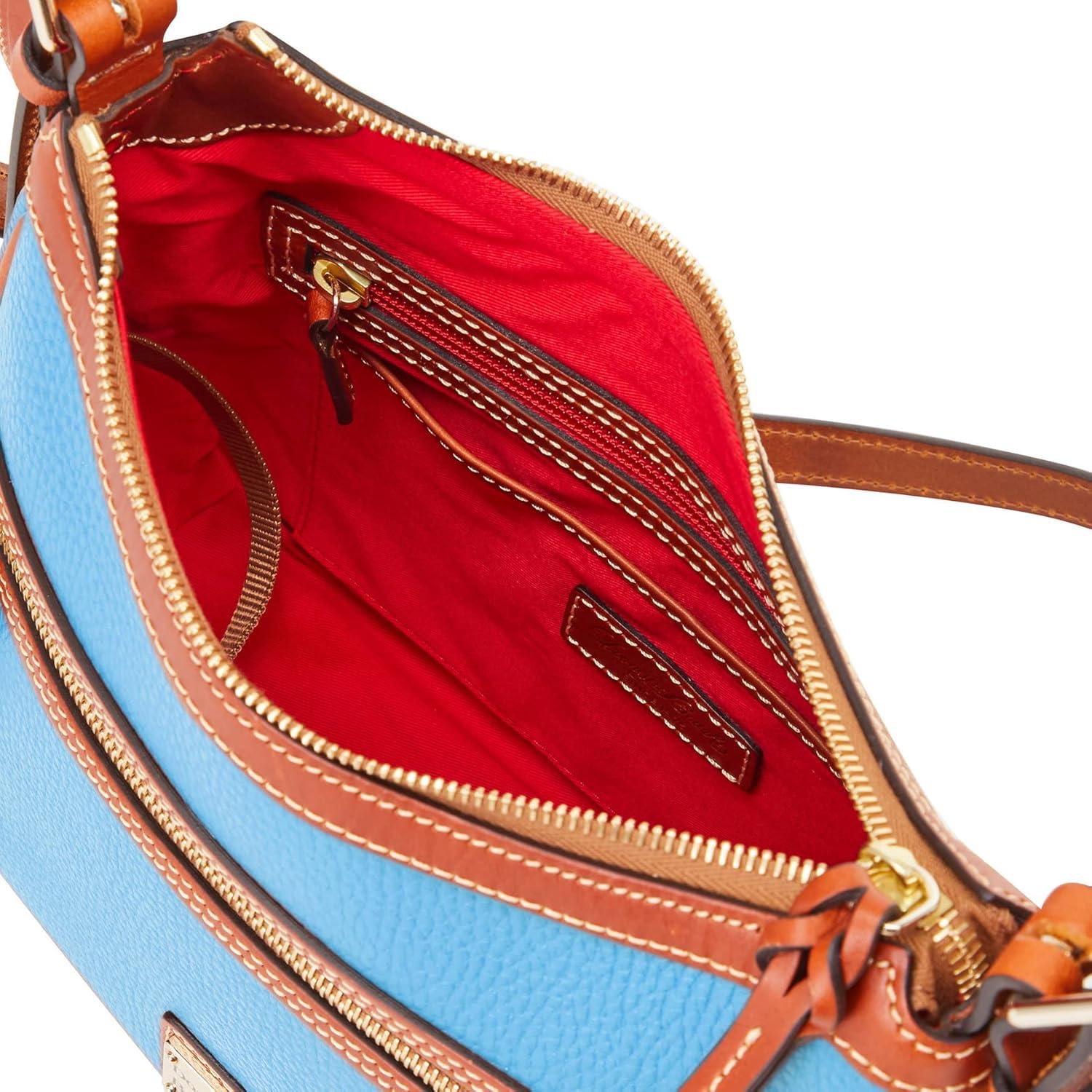 Sky Blue Genuine Leather Crossbody Shoulder Bag