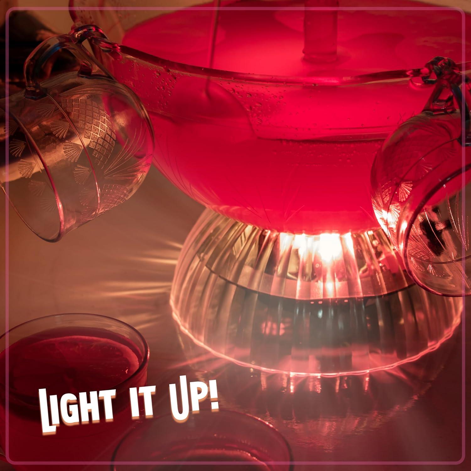 Vintage Clear Glass LED Lighted Party Fountain with Cups