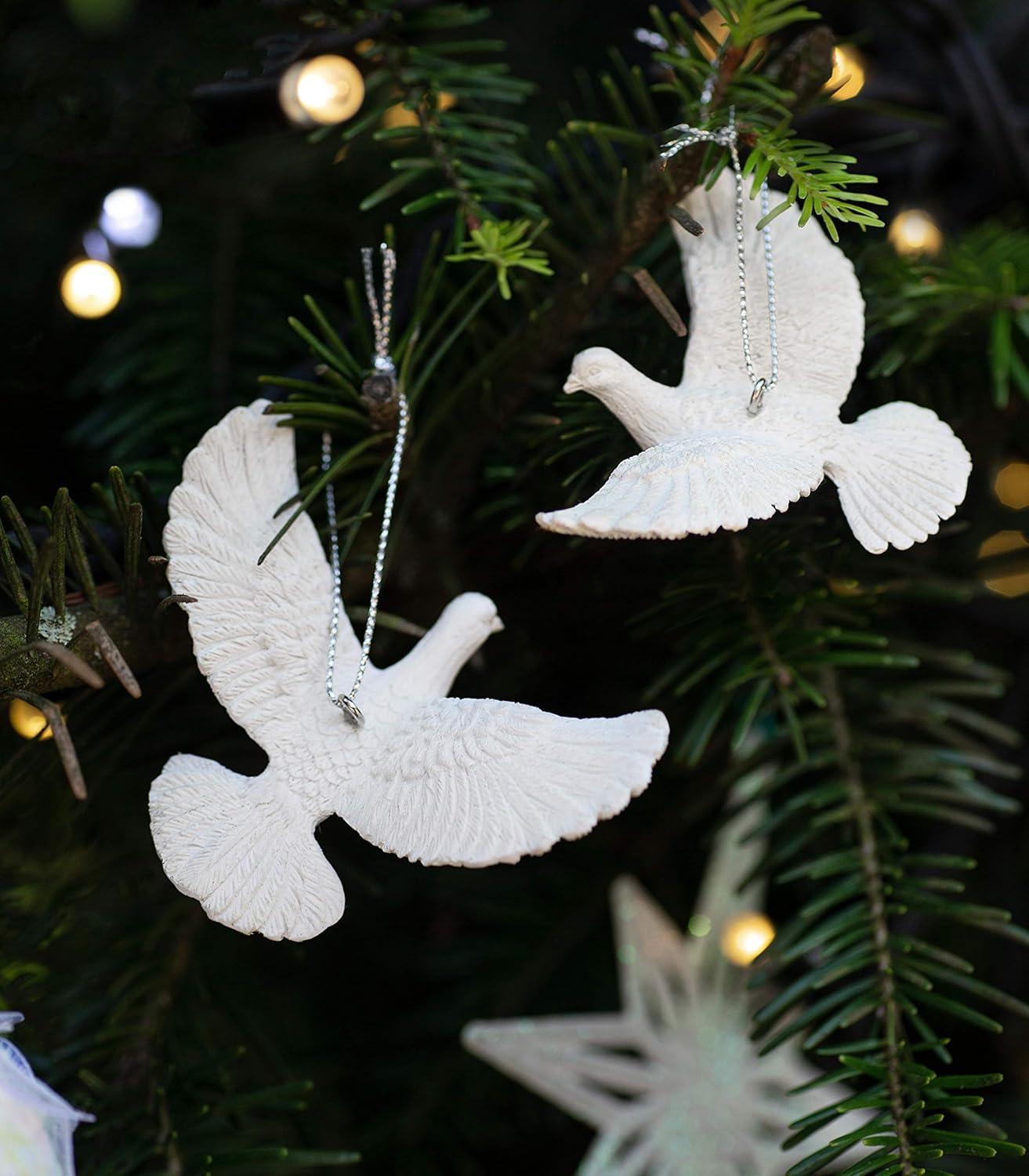 G&G Style Friendship Doves - Home Alone 2 Resin Christmas Ornament Set of Two Doves - Best Gift for Someone Special - Small