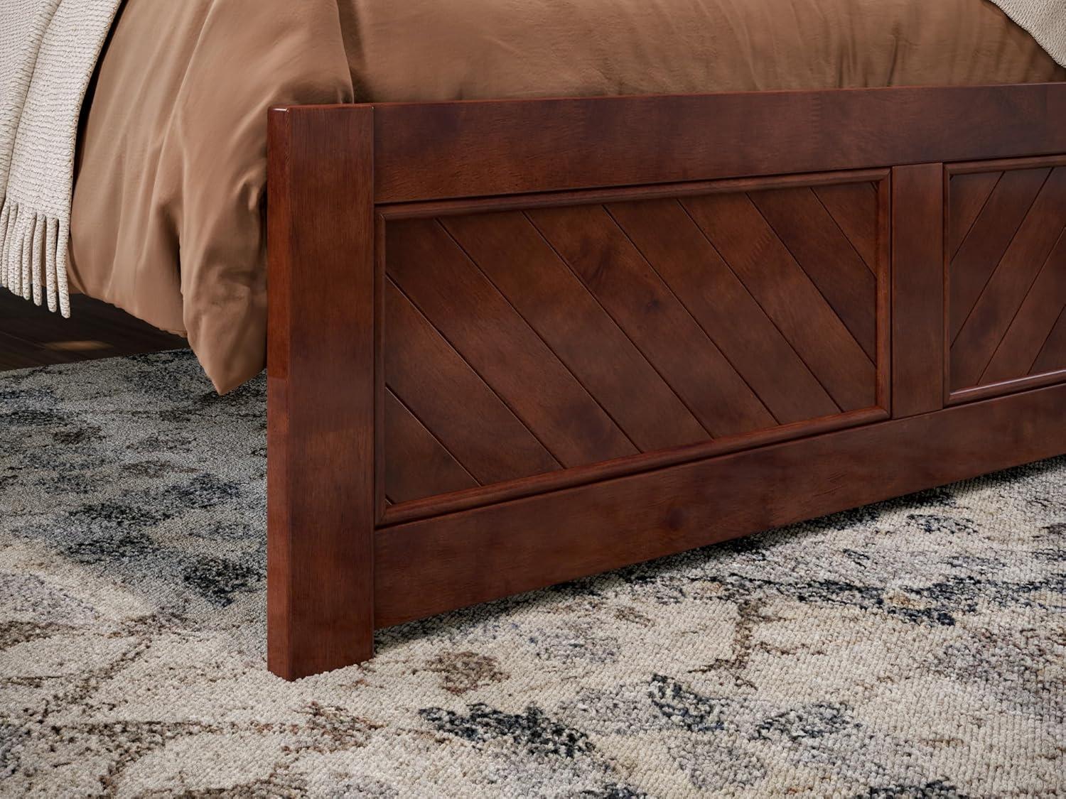 AFI Canyon Walnut Solid Wood Platform Bed with Matching Footboard, King