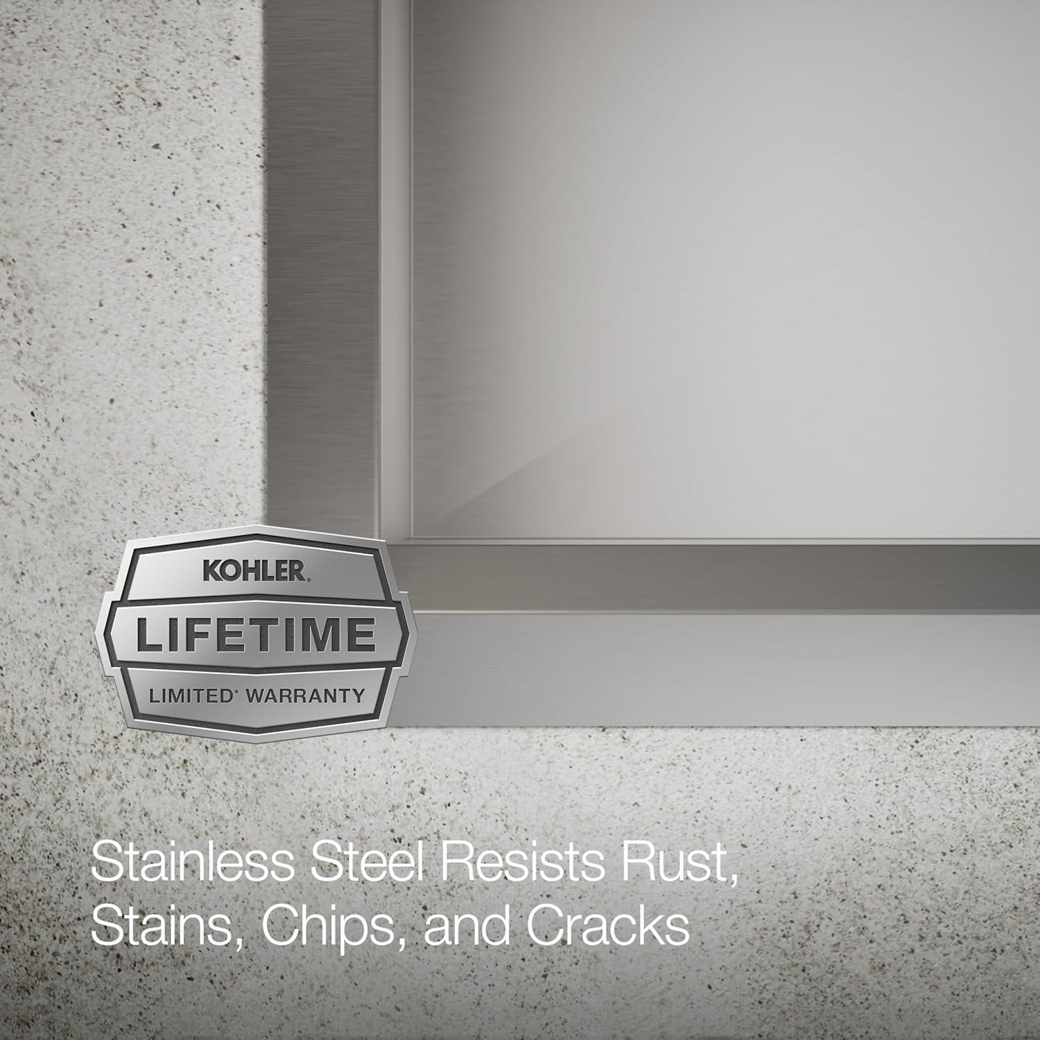 Kohler Task Smart Divide33-In X 22-In Top-Mount/Undermount Double-Equal Workstation Kitchen Sink With Accessories K-80085-1PC-NA