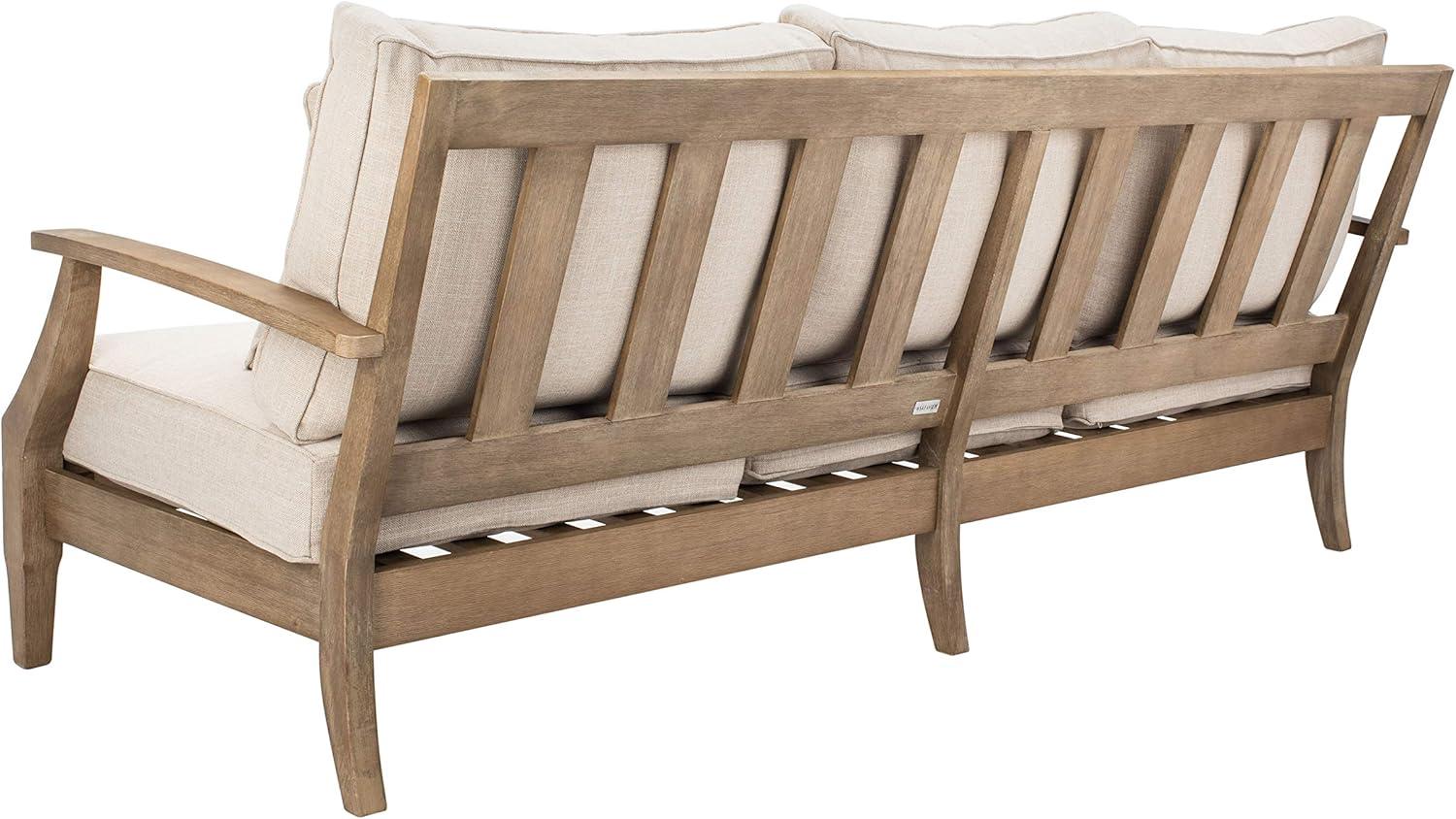 Martinique Natural White Eucalyptus Wood Outdoor Patio Sofa