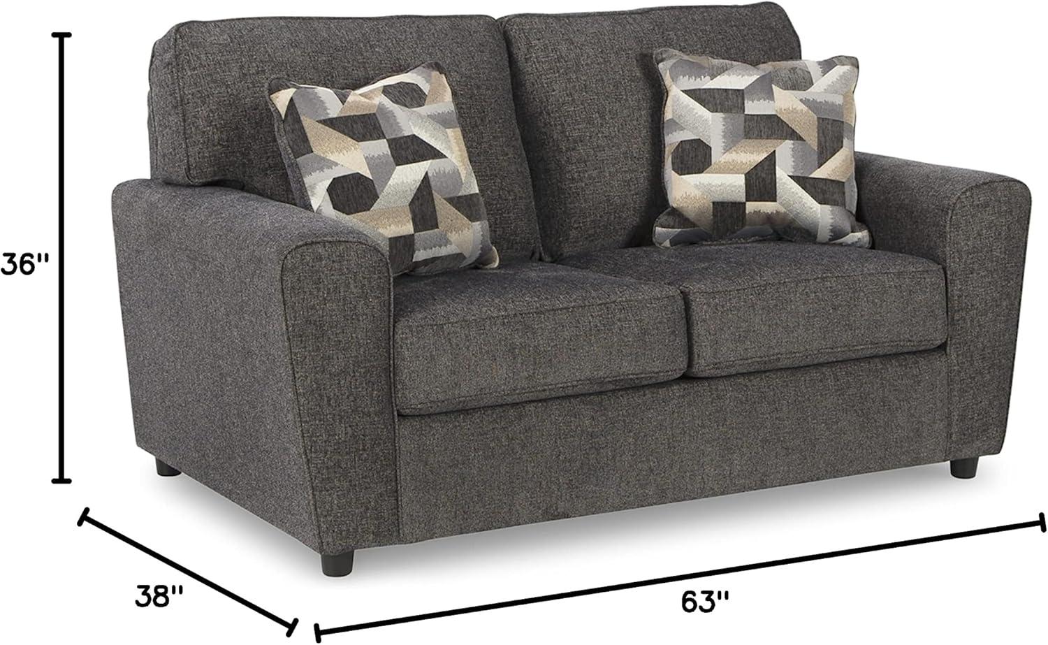 Ashley Furniture Cascilla Contemporary Fabric & Wood Loveseat in Gray