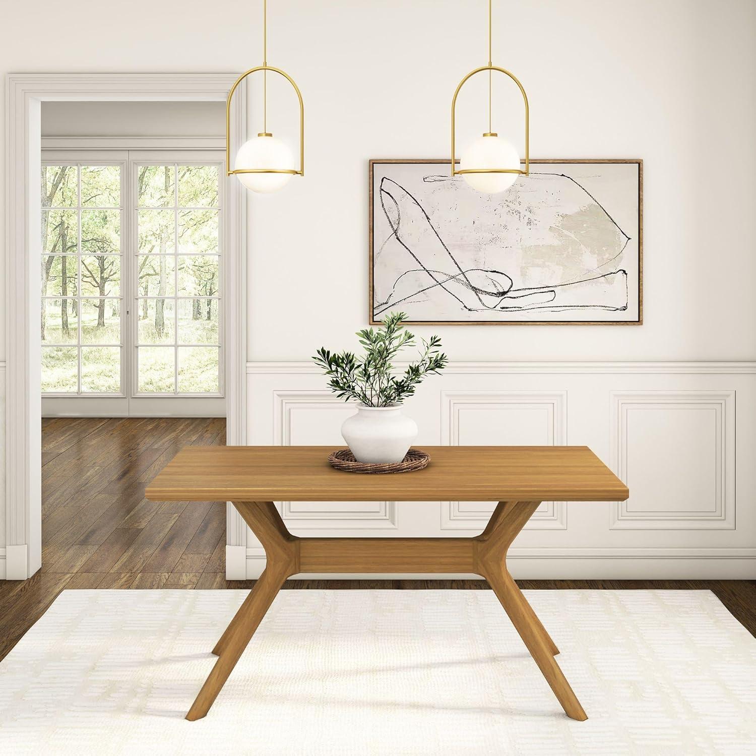 Plank+Beam Solid Wood Verso Dining Bench, 48" Entryway Bench, Minimalist Room Bench, Pecan