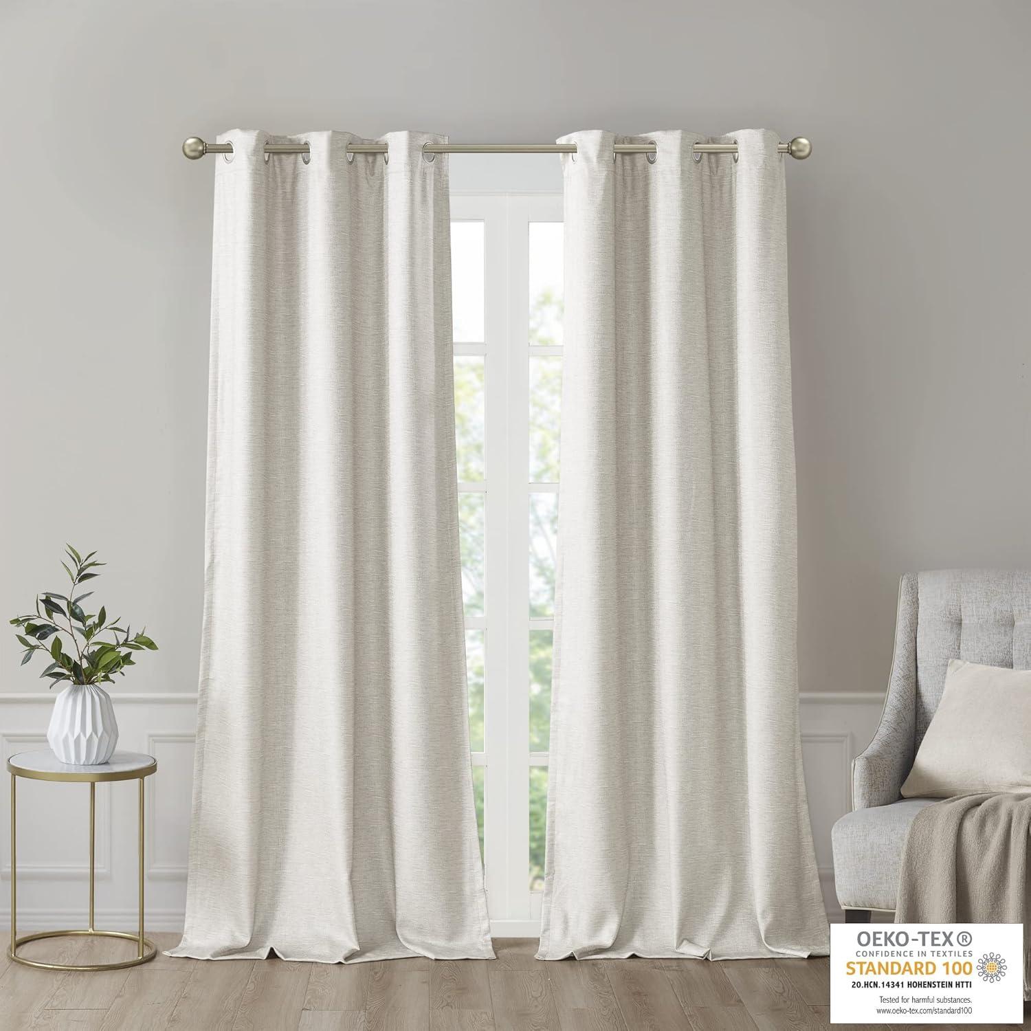 Set of 2 Aberdeen Faux Silk Blackout Curtain Panels