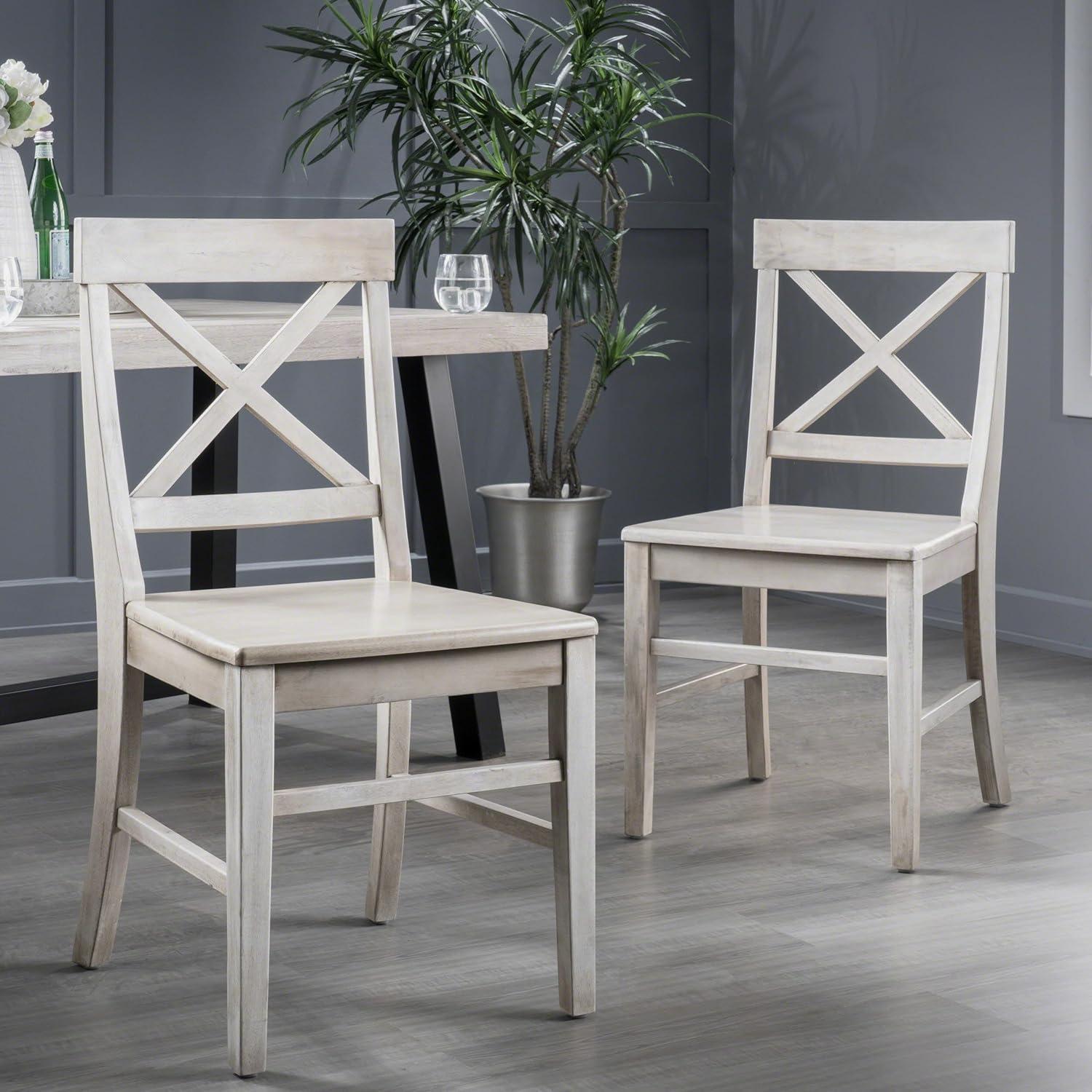 Kaniz Farmhouse Acacia Wood Dining Chairs