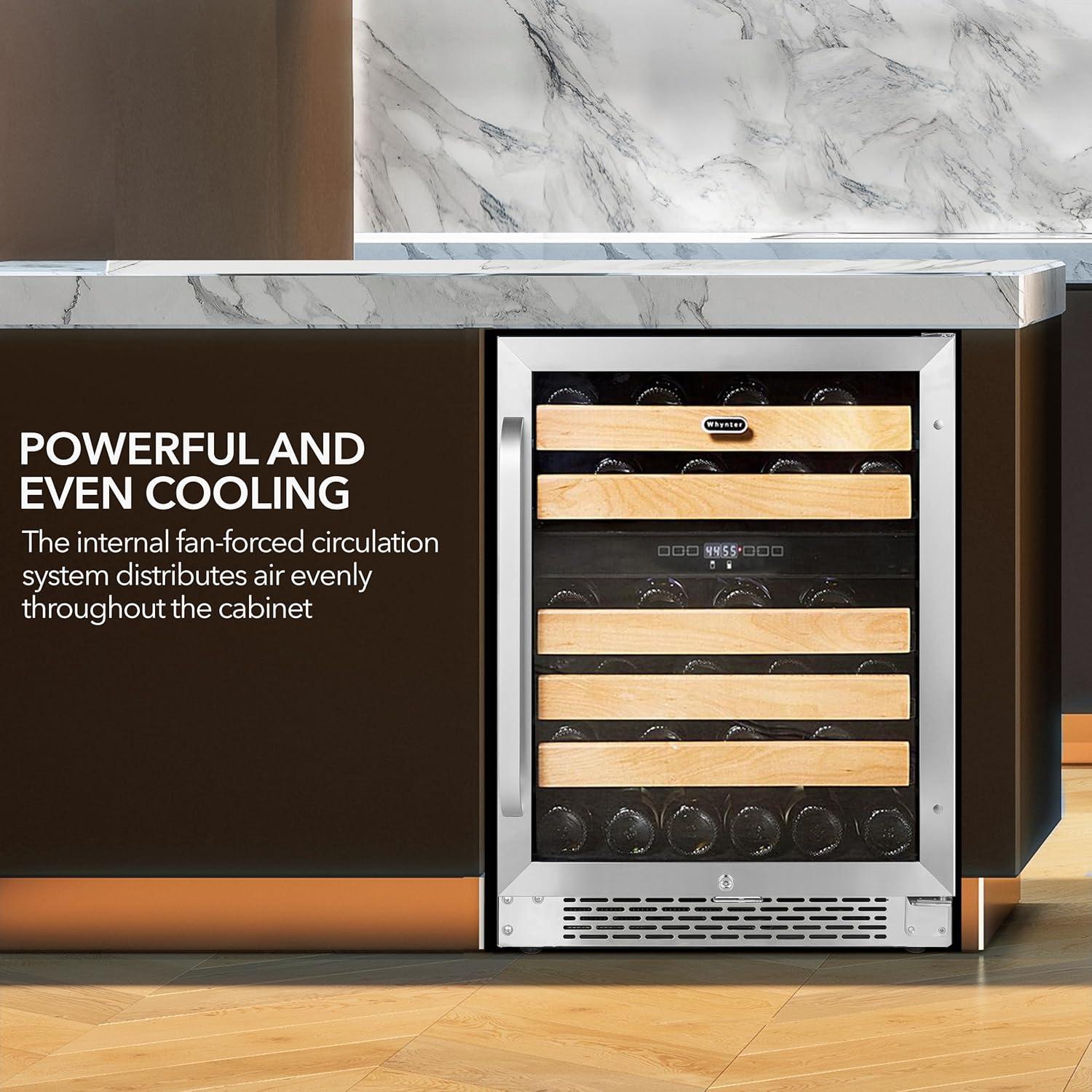 Whynter 46 Bottle Dual Zone Built-In Wine Cooler