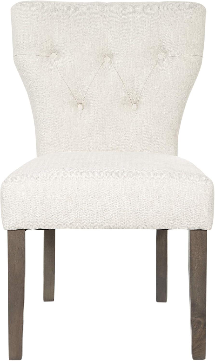 Andrew Dining Chair in Cream with Gray Brushed Legs