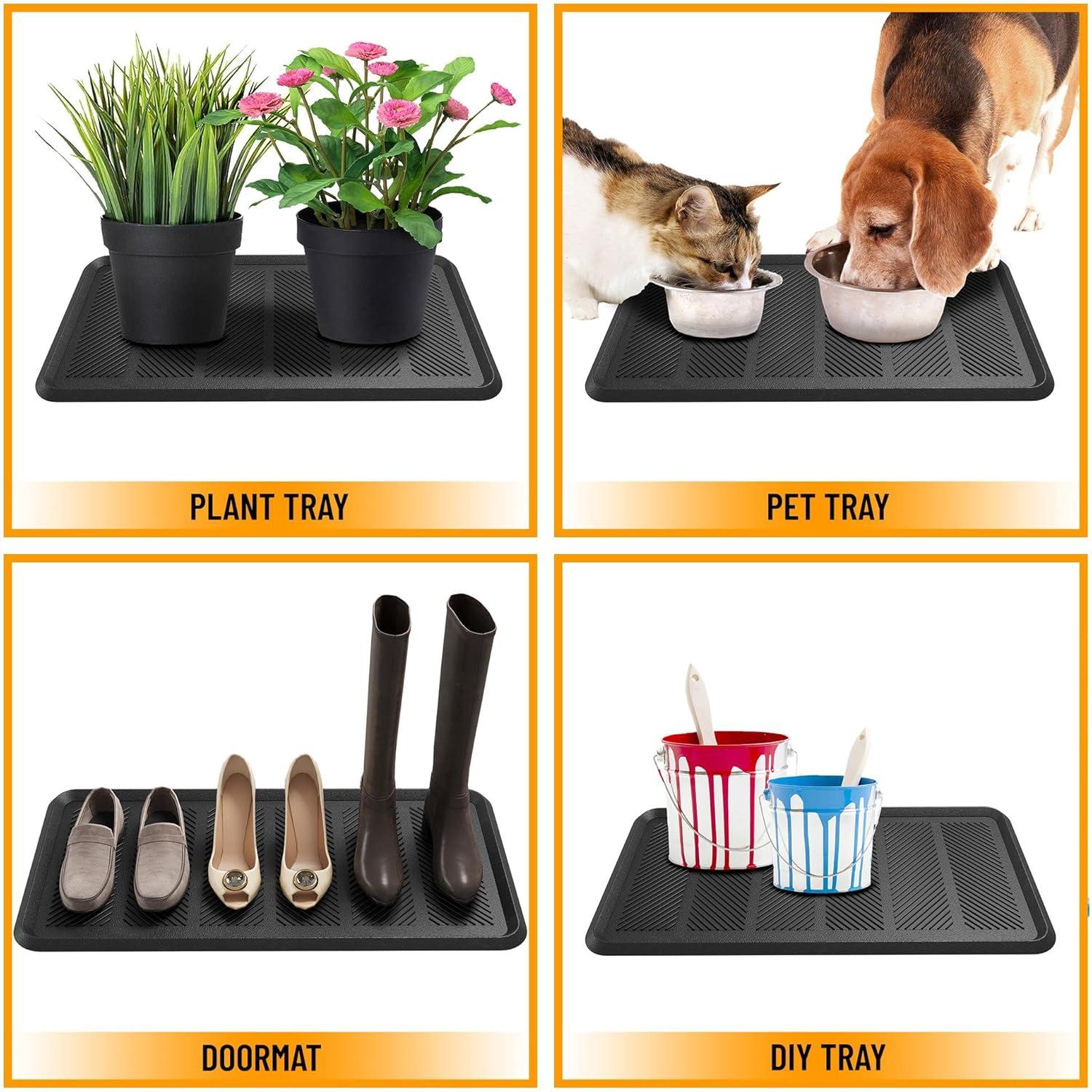 Ottomanson Heavy Duty Rubber Anti-Fatigue Commercial Floor Mat 36" x 60" Indoor Outdoor Non-Slip for Kitchen Garage