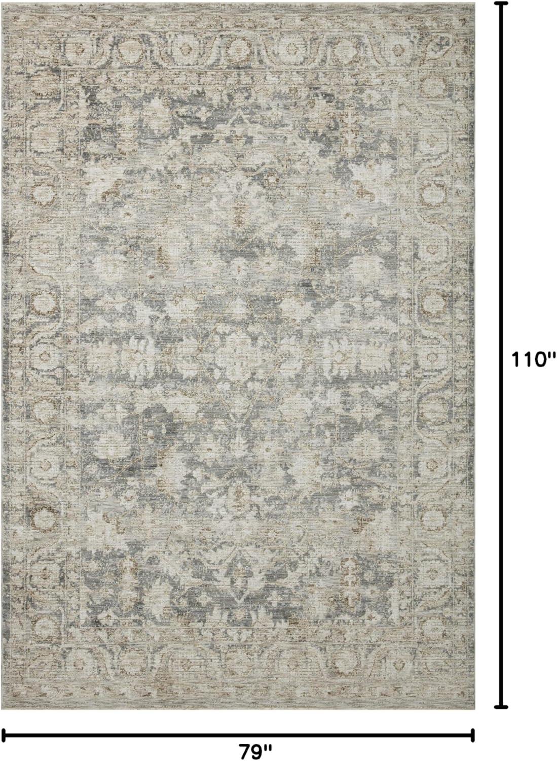 Honora Slate and Beige Rectangular Synthetic Area Rug 6'-7" x 9'-2"