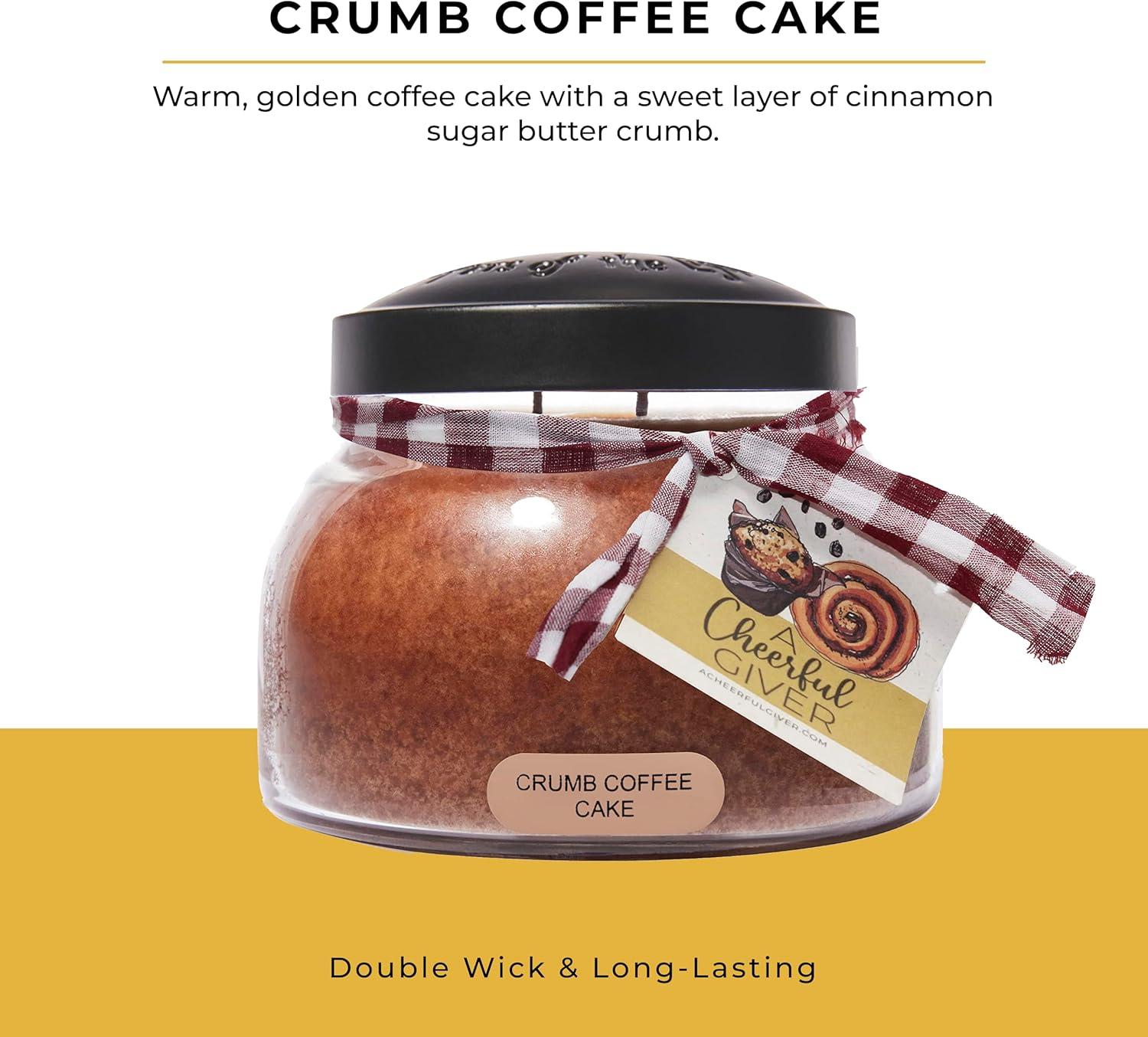 Crumb Coffee Cake Scented Glass Jar Candle with Black Lid