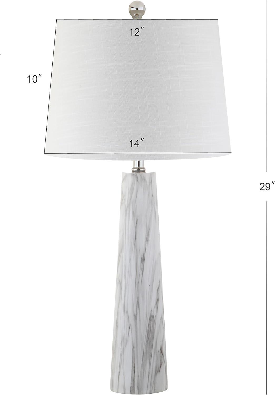 Bradley 29" Resin LED Table Lamp, White/Black Faux Marble