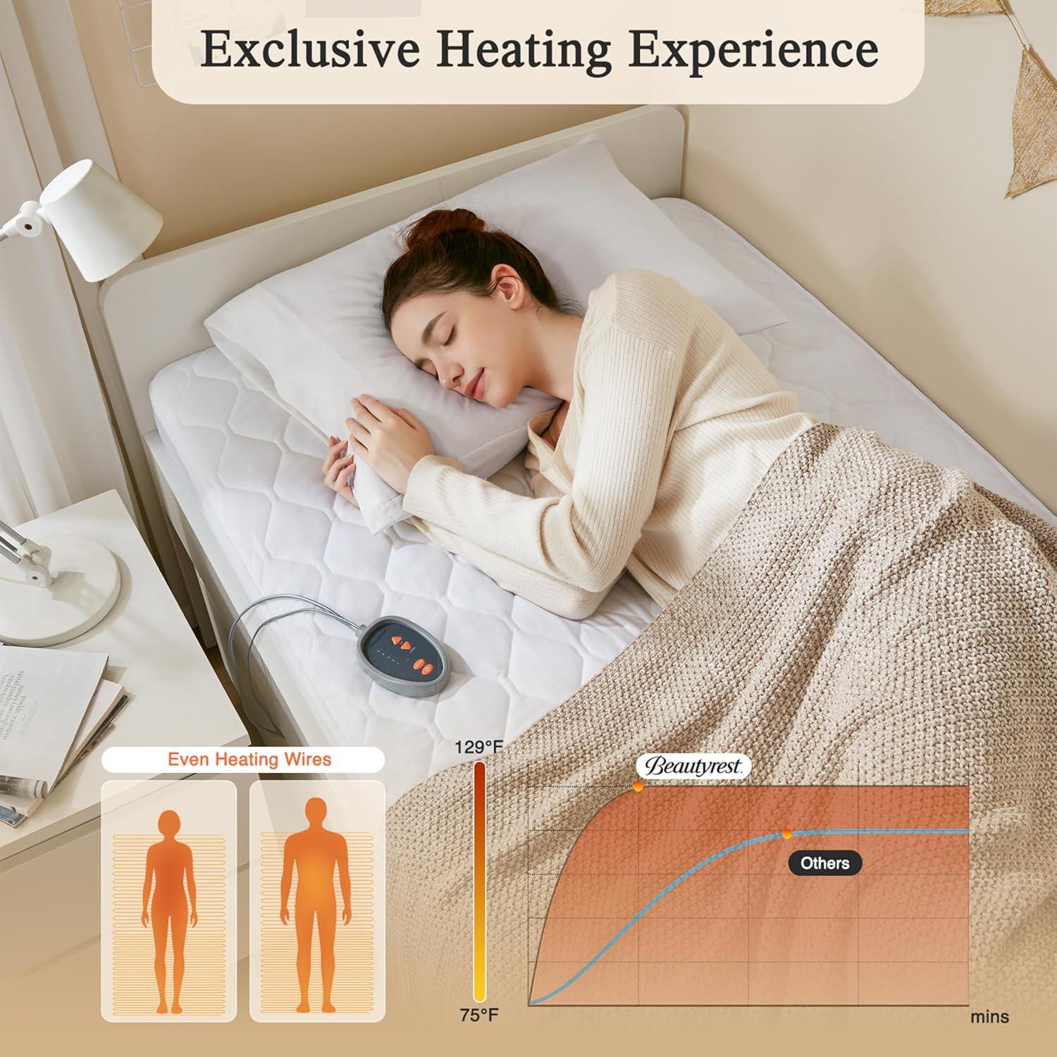 Beautyrest Beautyrest Heated Microfiber Mattress Pad with 3M Scotchgard