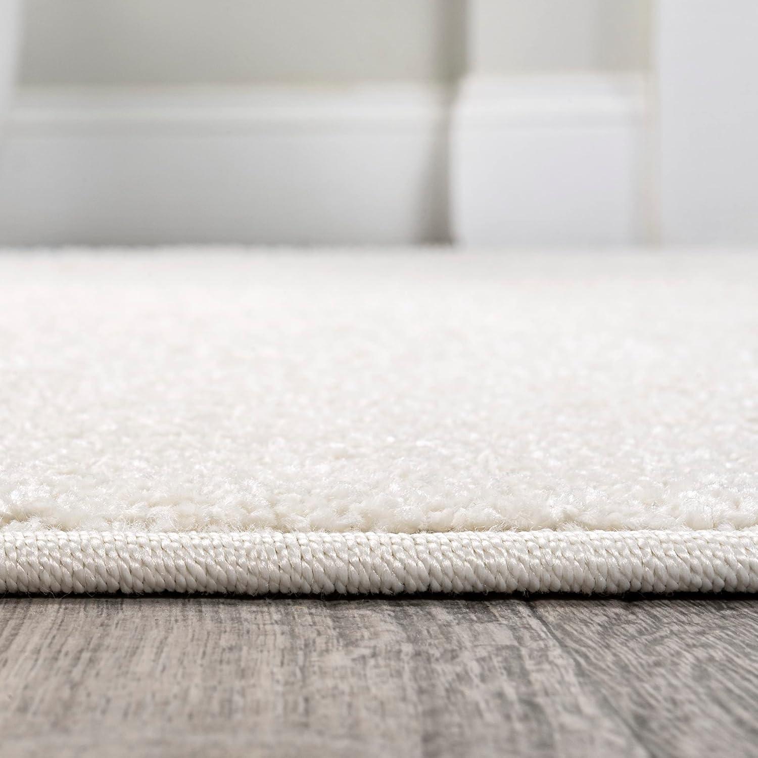 10' X 14' Rectangle Haze Solid Low-Pile Area Rug , Cream - JONATHAN Y