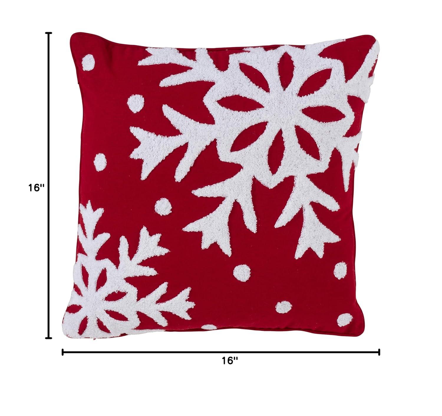 Saro Chute De Neige Collection Appliqued Down Throw Pillow
