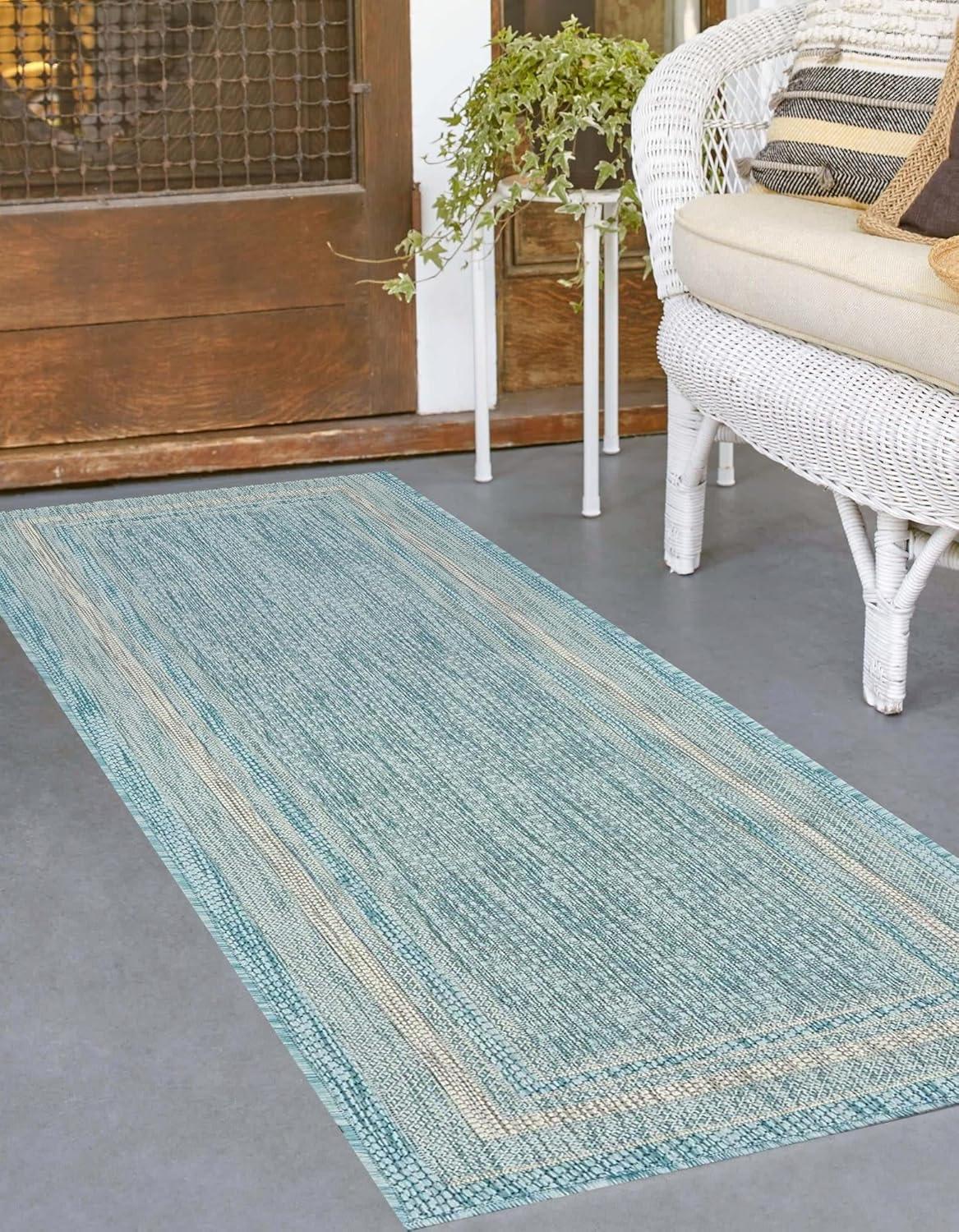 Aquamarine Outdoor Runner Rug - Easy Care & Stain Resistant