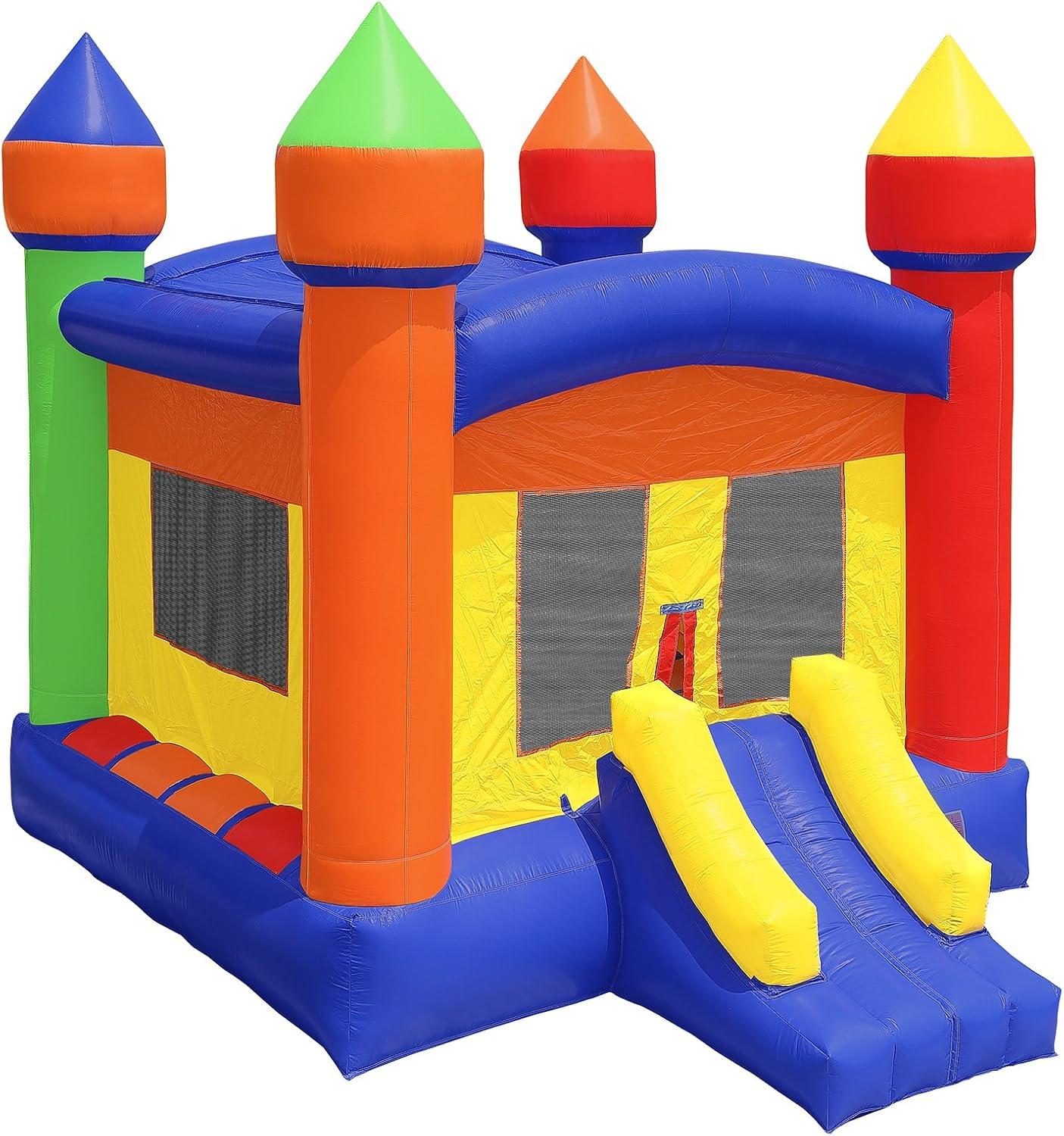 Commercial Grade Multicolor Castle Bounce House with Slide