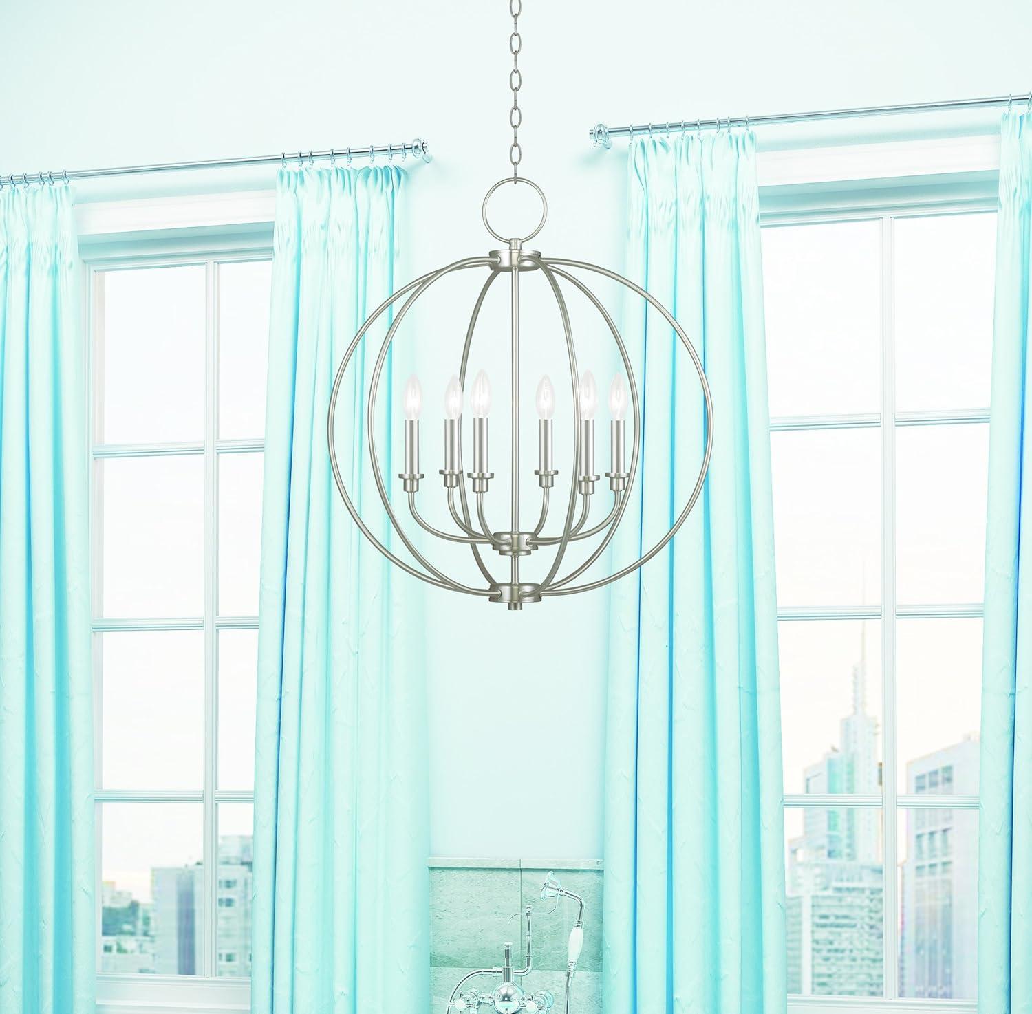 Livex Lighting Milania 6 - Light Chandelier in  Brushed Nickel