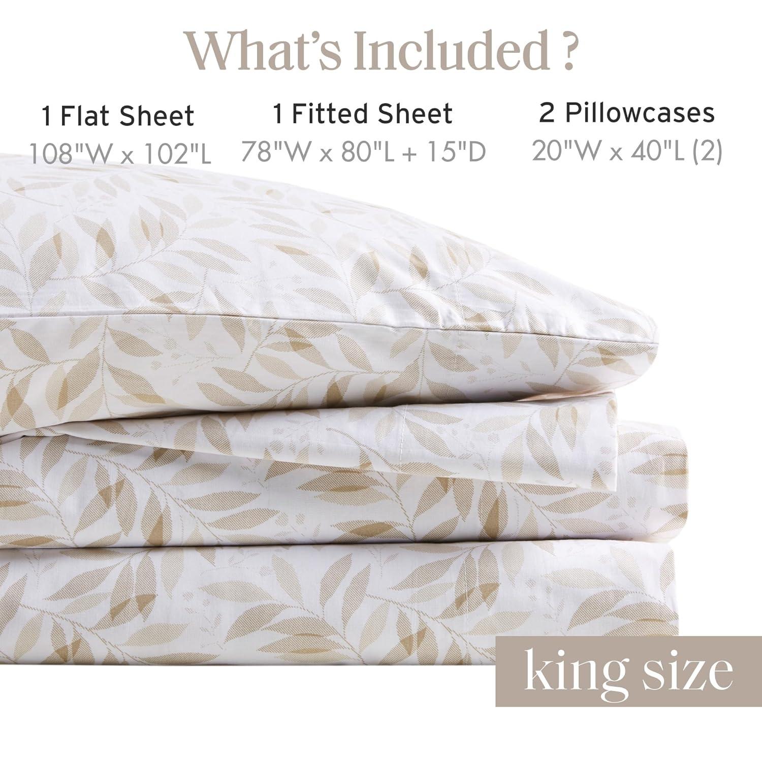 Madison Park Essentials 200 Thread Count Printed Cotton 200 Thread Count Printed 100% Cotton Sheet Set