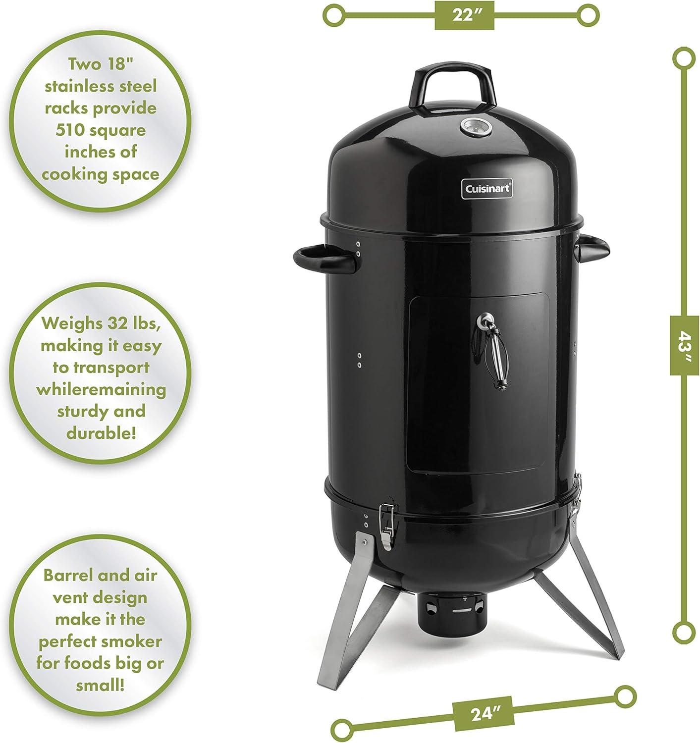 Cuisinart Vertical Charcoal Portable 510 Square Inches Smoker