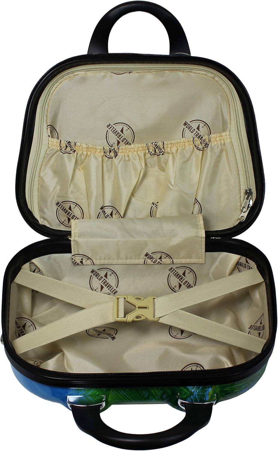 World Traveler Palm Tree 2-Piece Hardside Carry-On Spinner Luggage Set