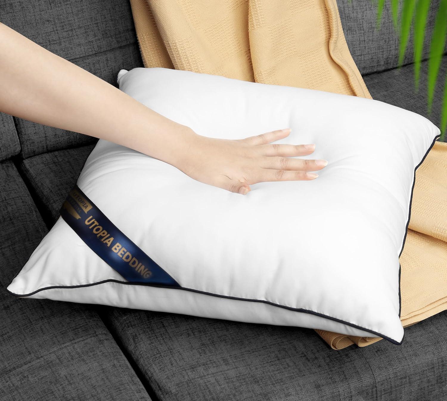 Utopia Bedding Throw Pillow Inserts (Pack of 4, White), 14 x 14 Inches Decorative Indoor Pillows for Sofa, Bed, Couch, Cushion Sham Stuffer
