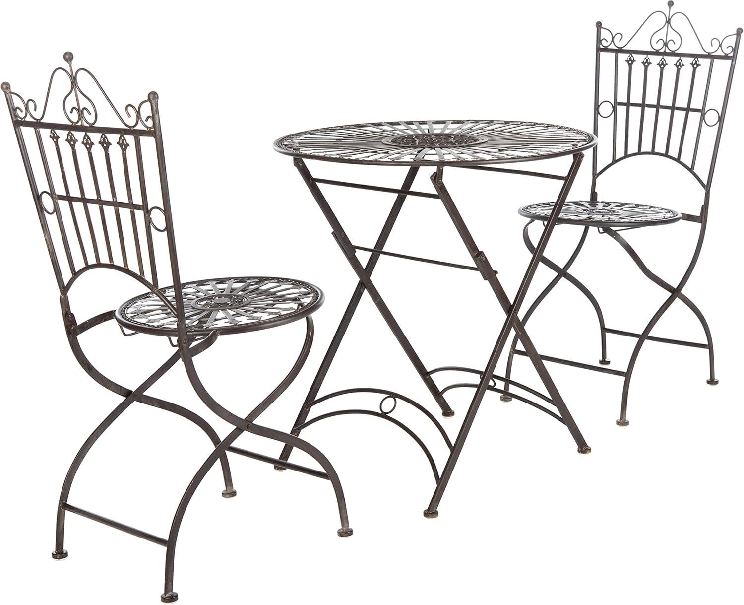 Belen Bistro Set, One Table And Two Chairs - Outdoor - PAT5020 - Unearthed Rust - Safavieh