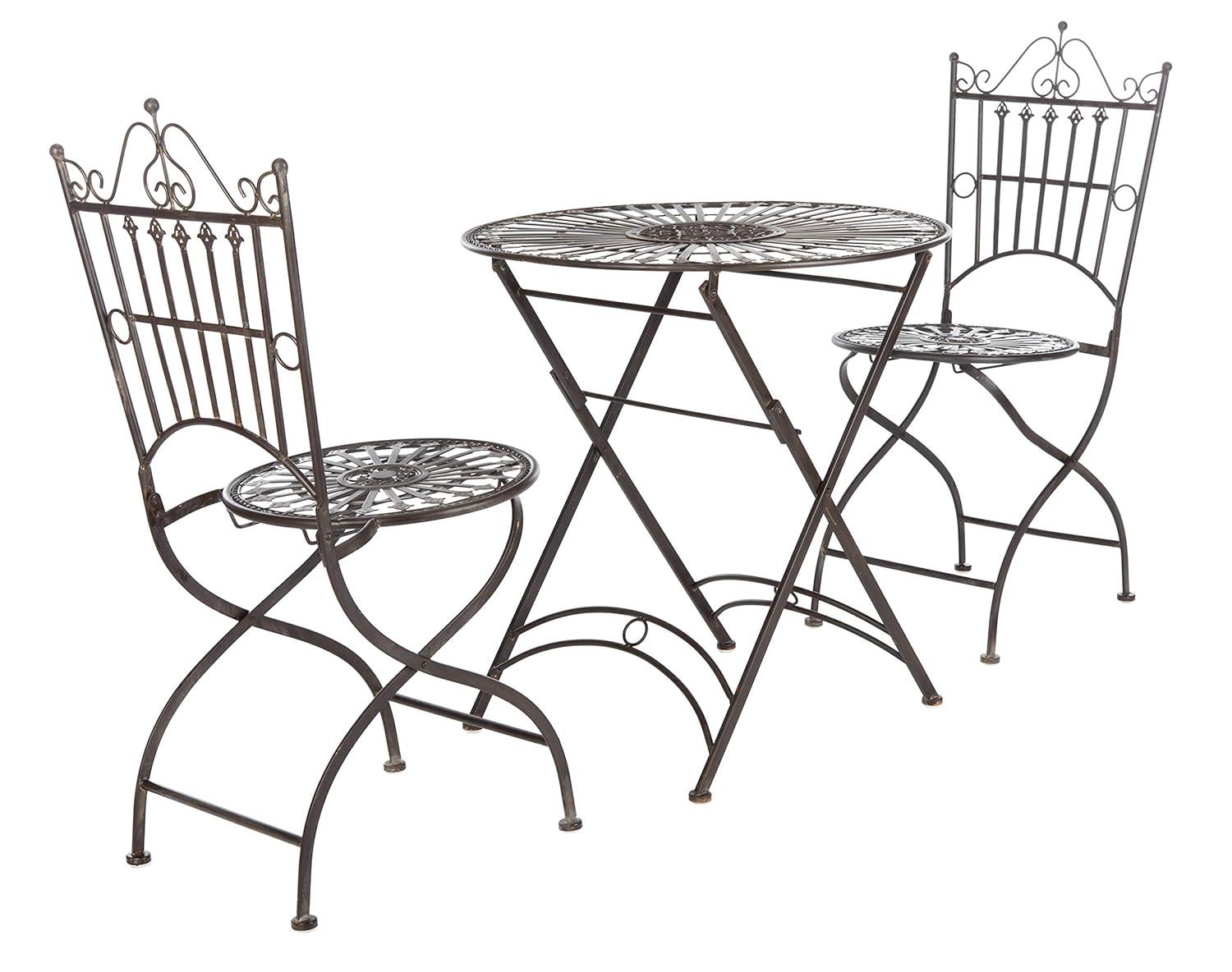 Belen Bistro Set, One Table And Two Chairs - Outdoor - PAT5020 - Unearthed Rust - Safavieh