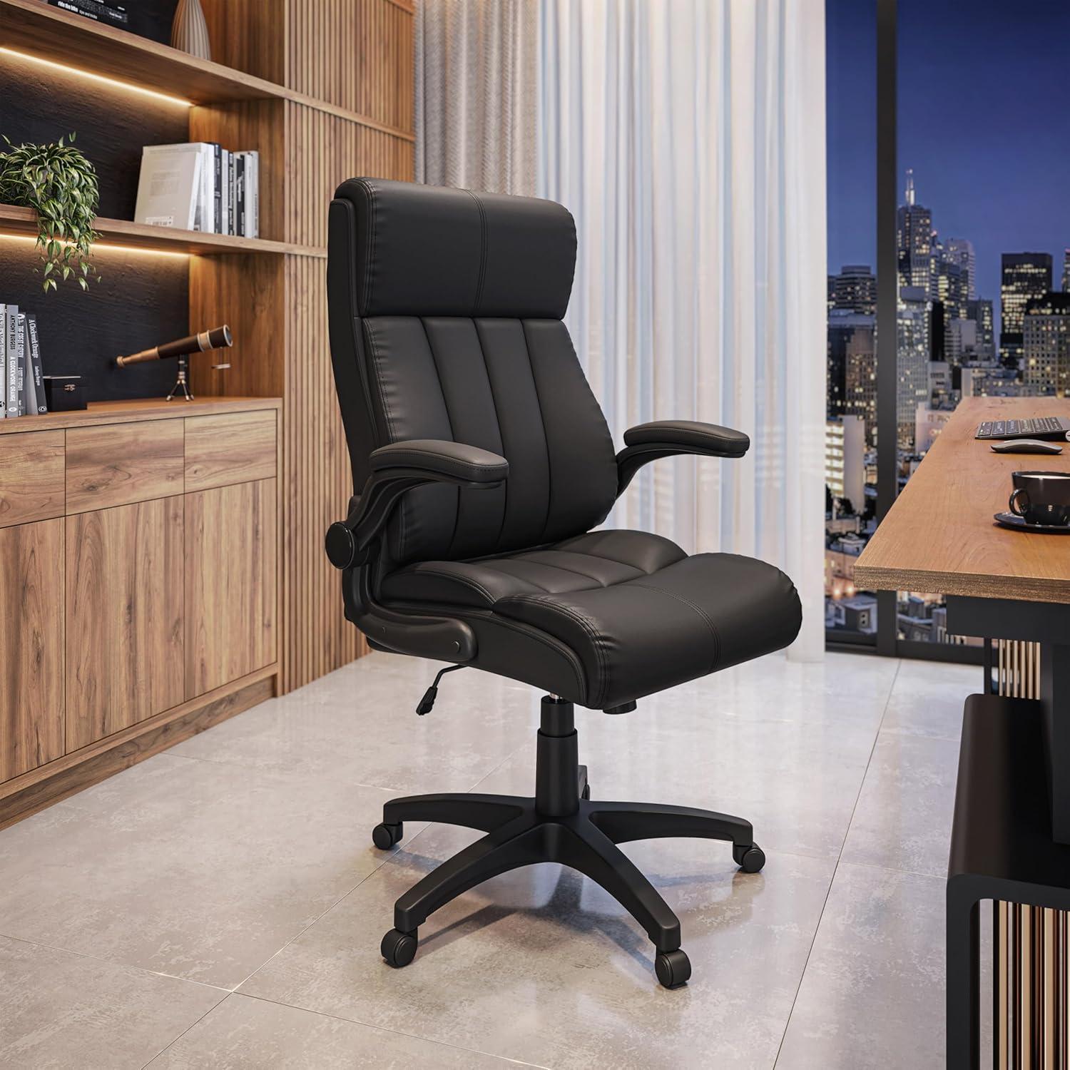 Winston Porter Baillie Medium Back Executive Office Chair with Flip-Up Arms