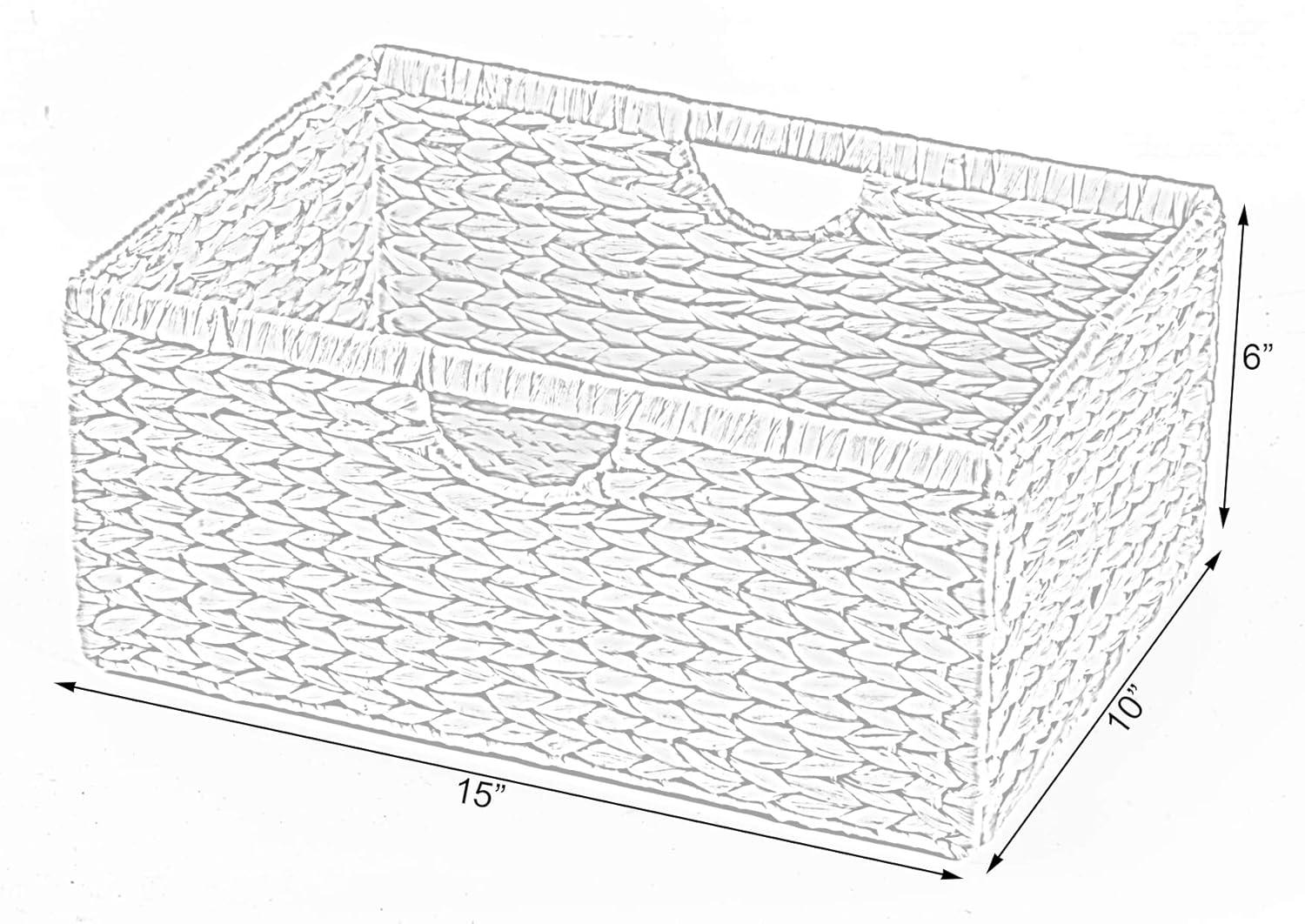 Highland Dunes 3 Small Hyacinth Baskets Rustic Handwoven Multipurpose Foldable Storage Organizer Decorative Laundry Totes and Woven Storage Bin for Bedroom Living Room Bathroom Pantry and Closet