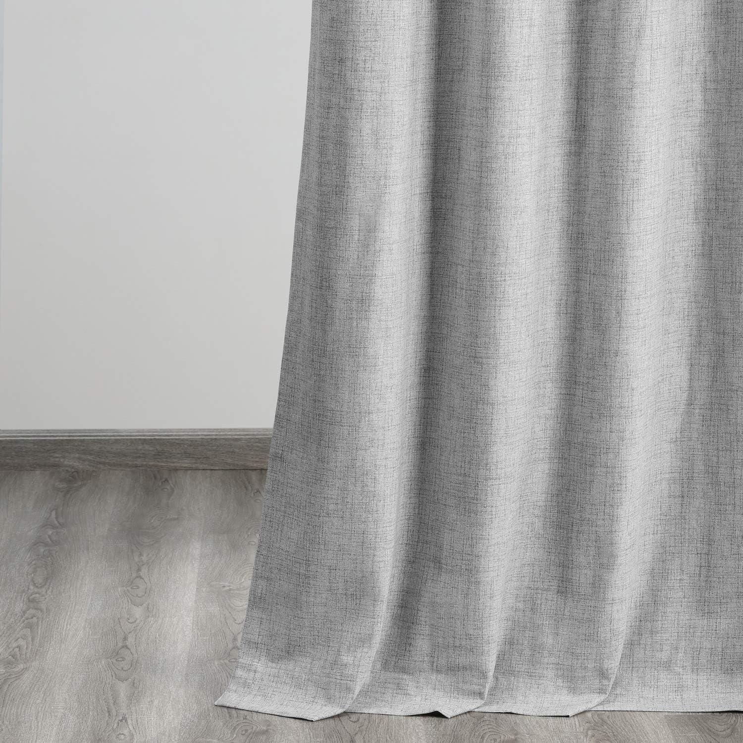 HPD Half Price Drapes Grommet Blackout Curtains for Bedroom Thermal Cross Linen 50 X 84 (1 Panel), FLCW-CBO1911-84-GR, Millennial Grey