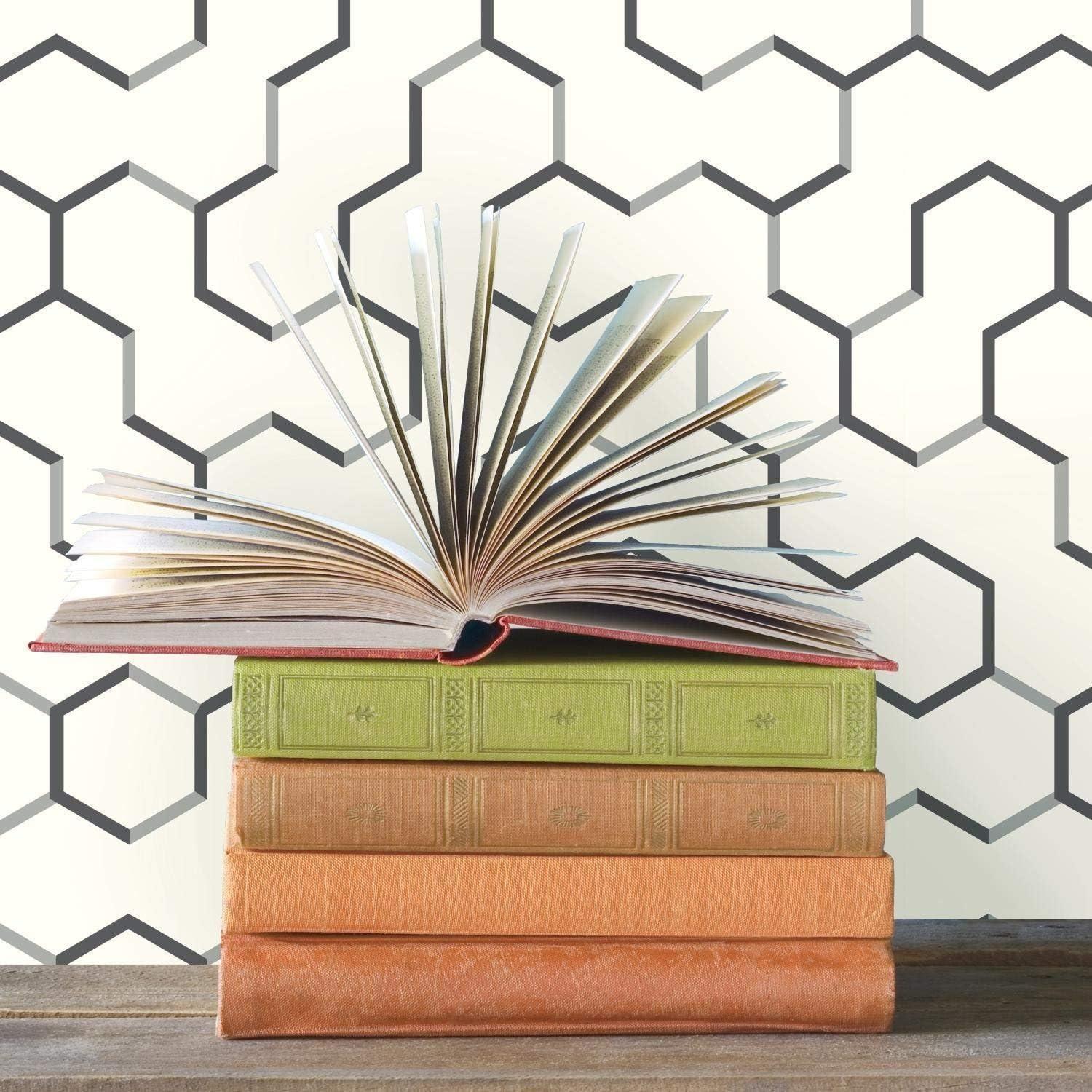 Gray Geometric Peel and Stick Vinyl Wallpaper