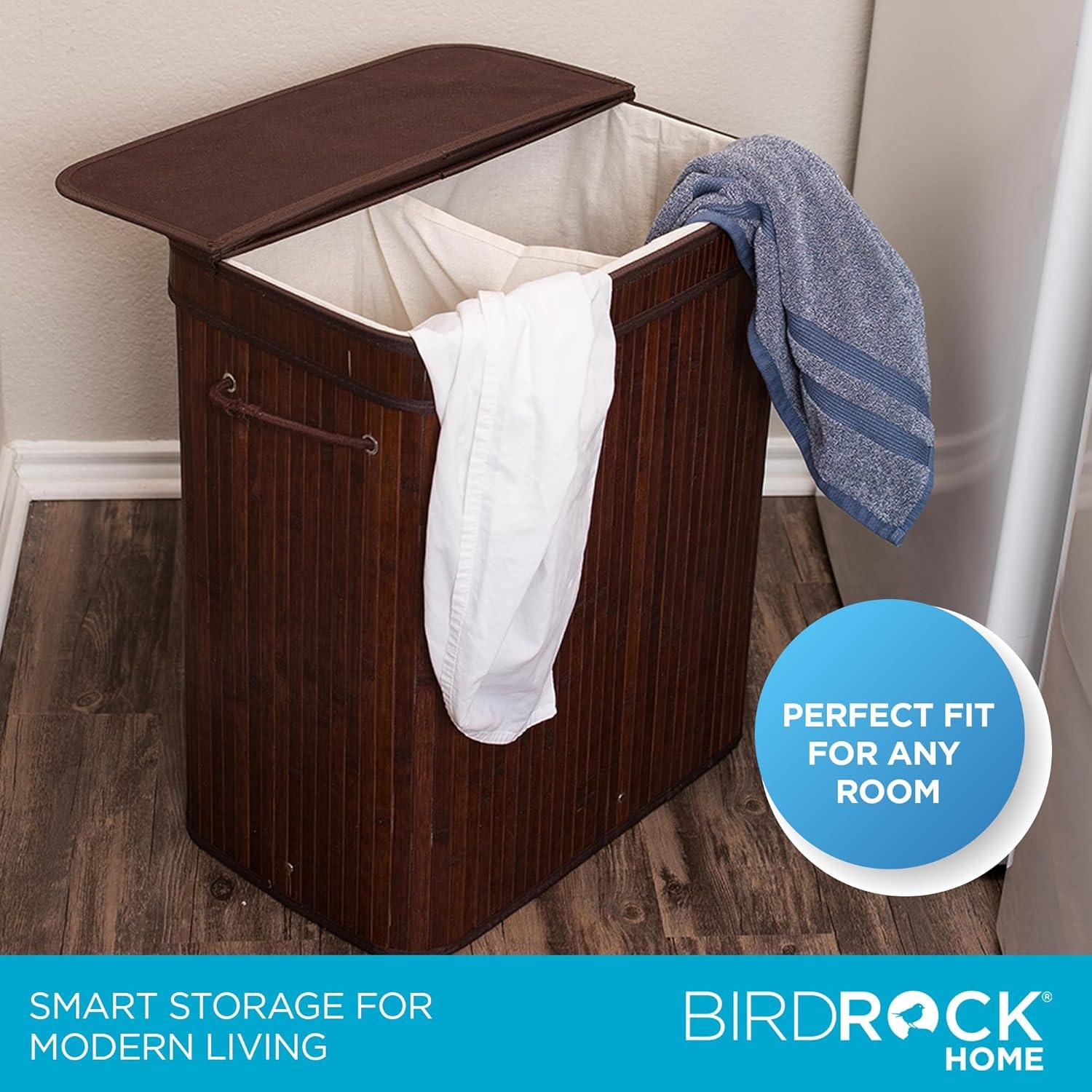 BirdRock Home Bamboo Laundry Sorter with Handles