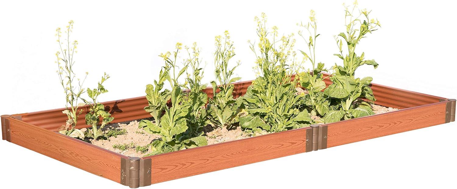 Classic Traditional Durable Wood- Look Raised Outdoor Garden Bed Flower Planter Box