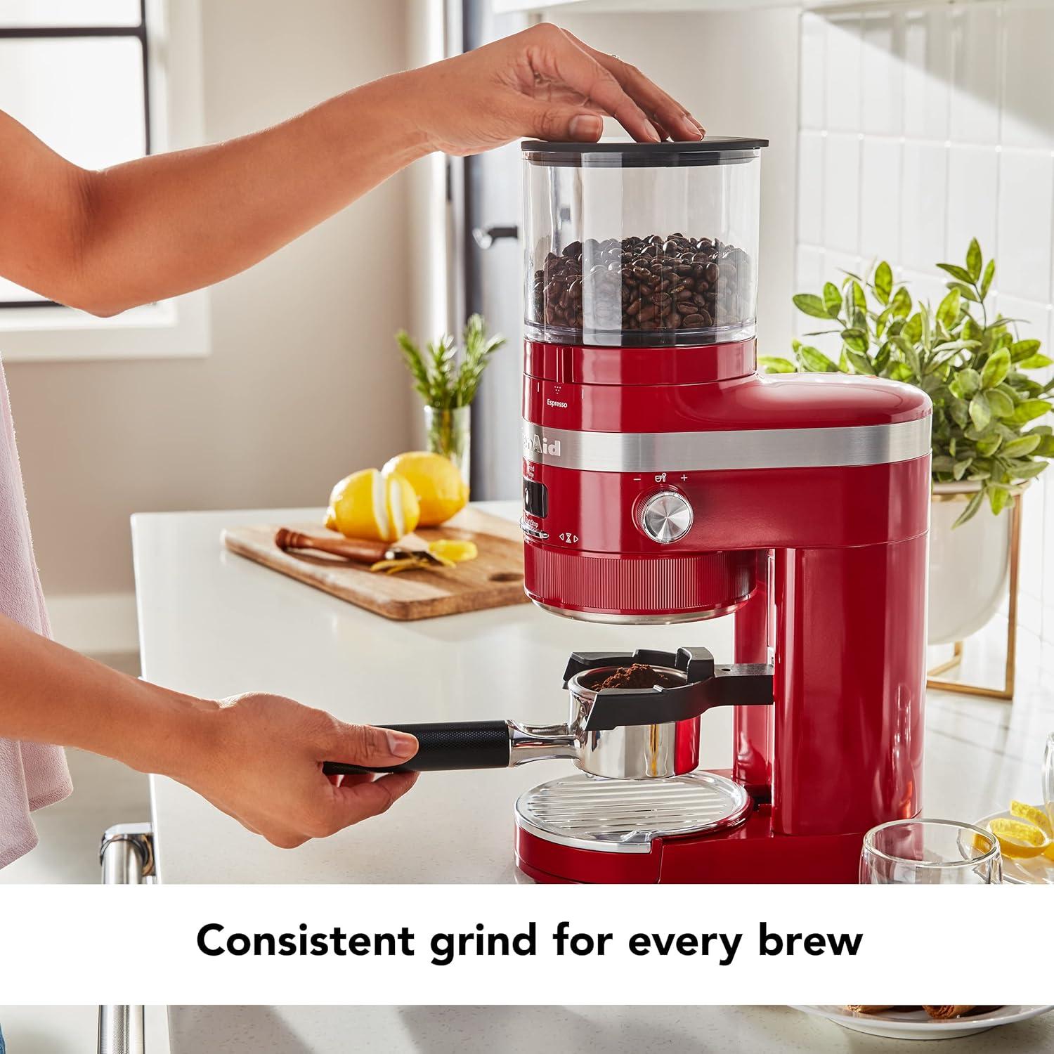 Empire Red Electric Burr Coffee Grinder with Adjustable Grind