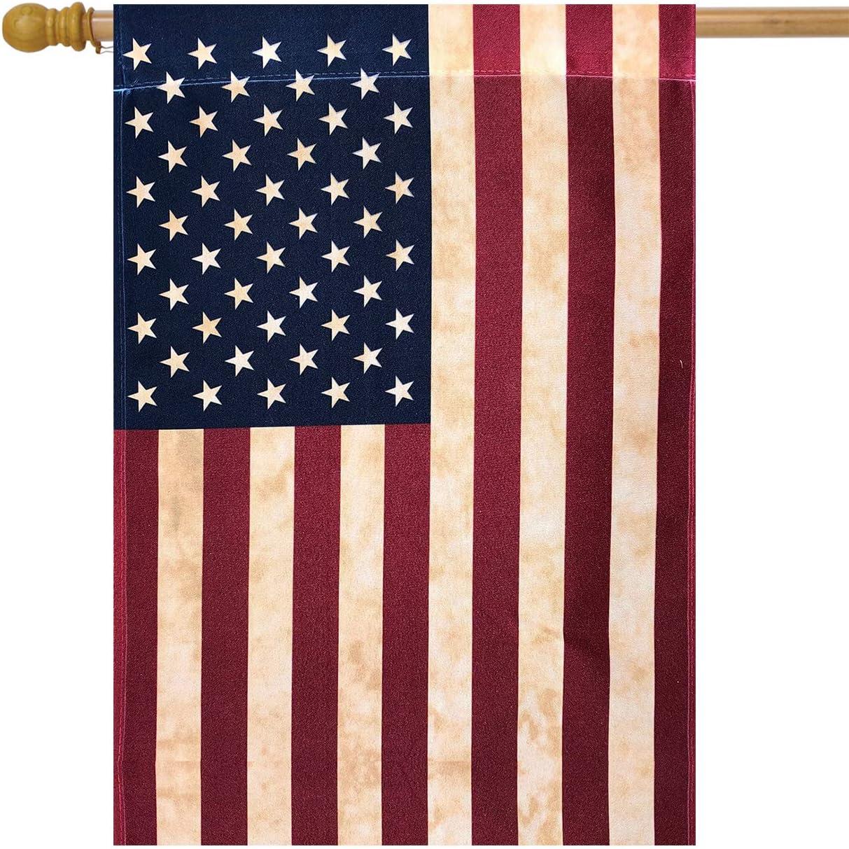 Tea Stained American House Flag American Flag 28" x 40" Briarwood Lane